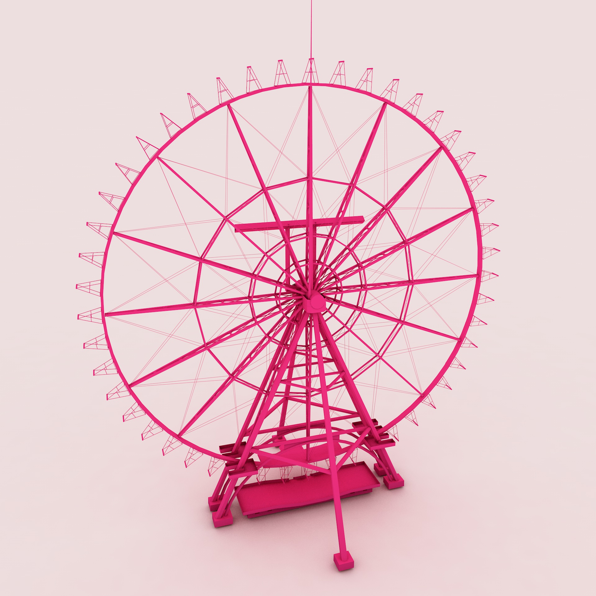 Cartoon ferris wheel 3d model