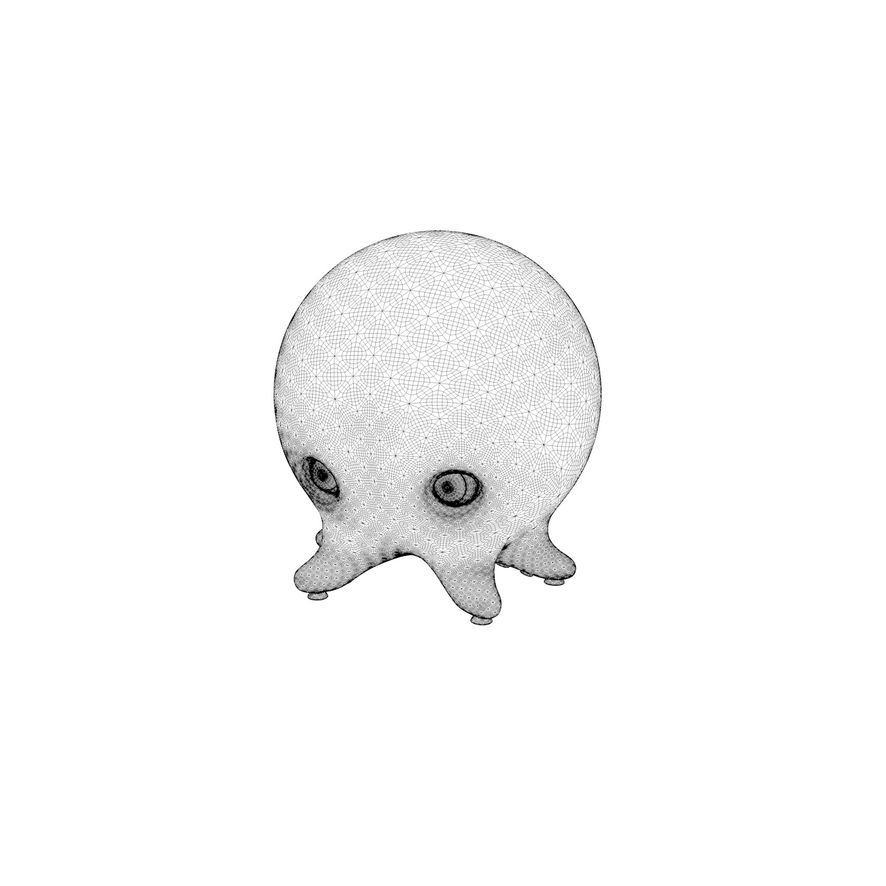 Cartoon cute octopus 3d print model
