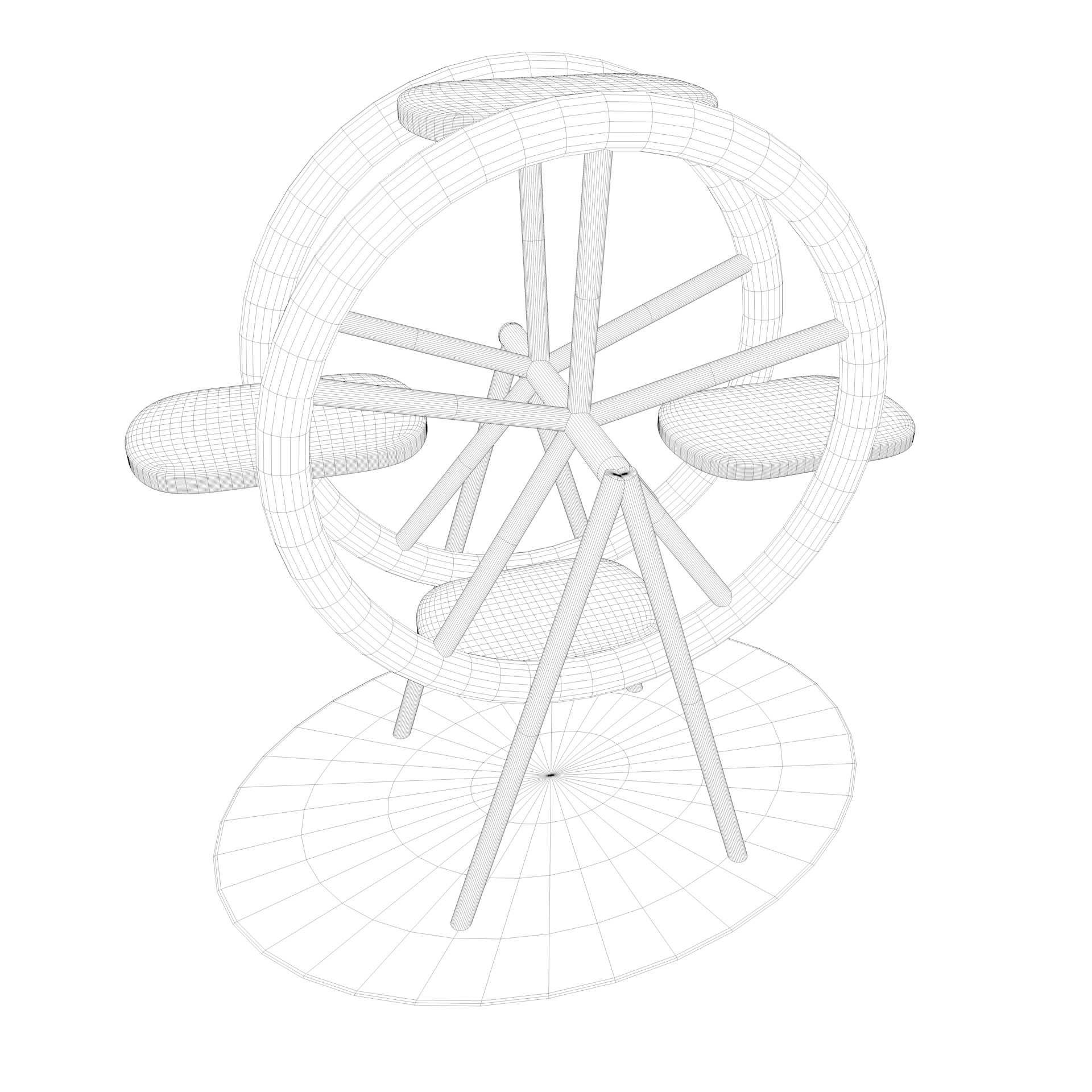 Cartoon playground wheel 3d model