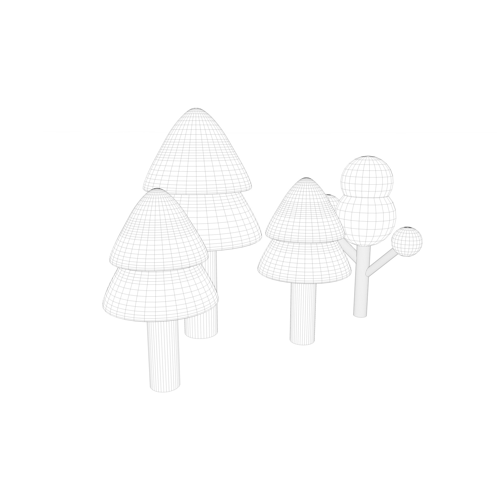 3Д модел цртаног дрвета