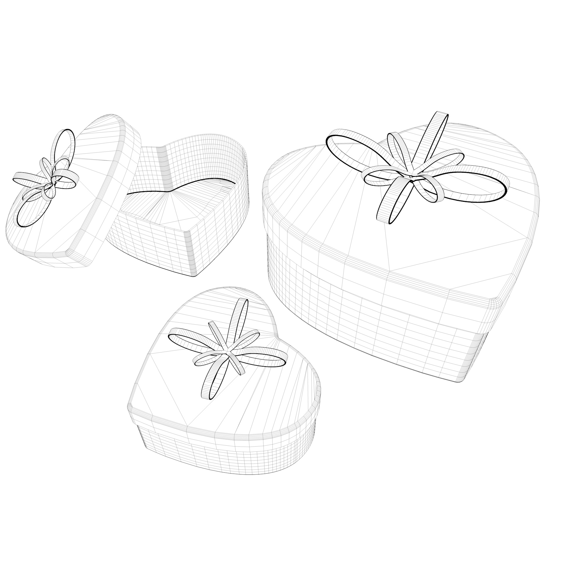 Heart shape gift box 3d model