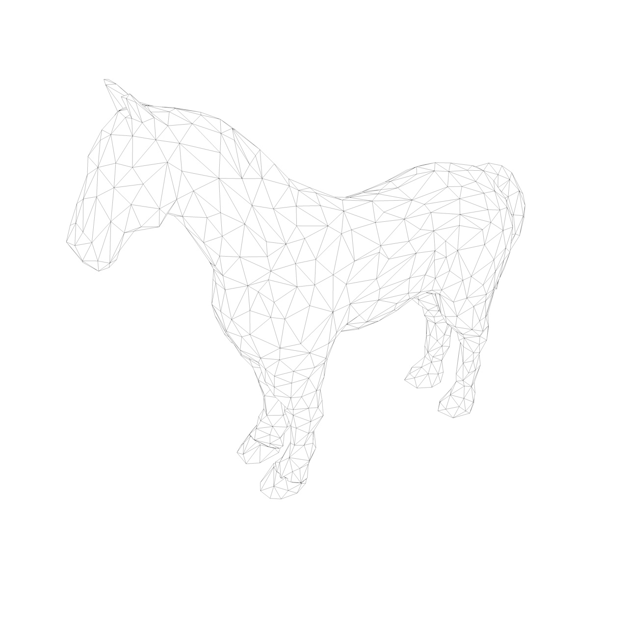 Low poly horse 3d print model