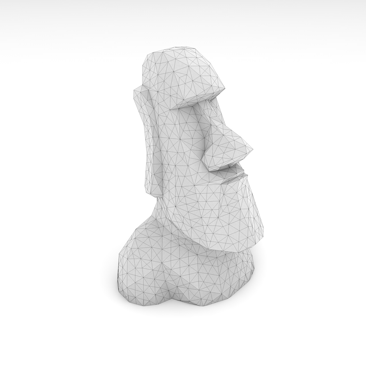 Low poly moai 3d print model