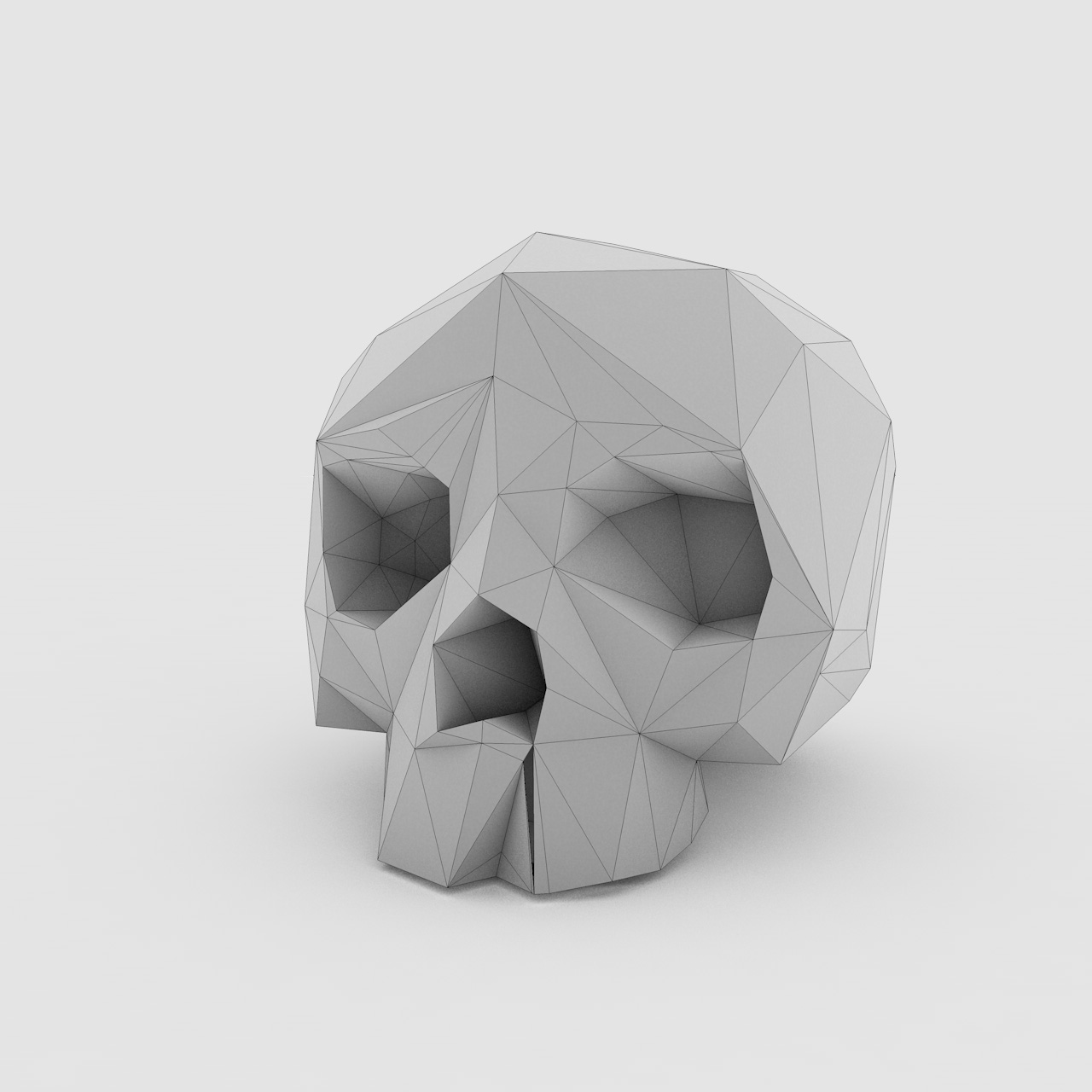 Laag poly schedel 3D-printmodel
