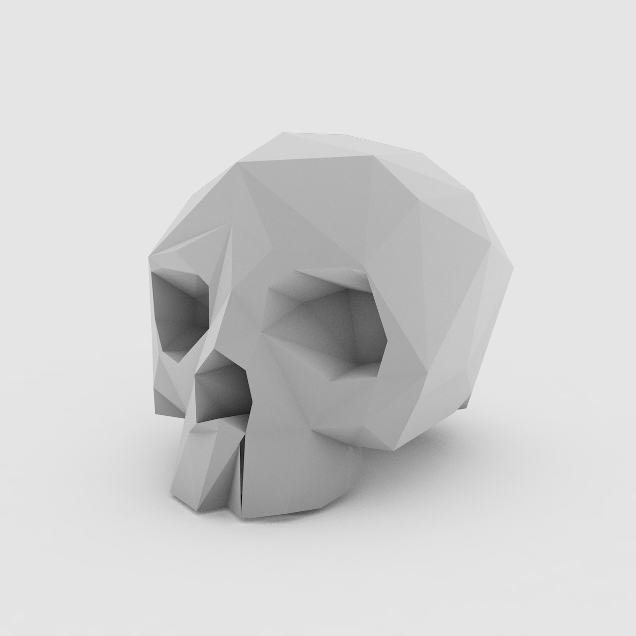 Model 3D tiskanja z nizko poli lobanjo