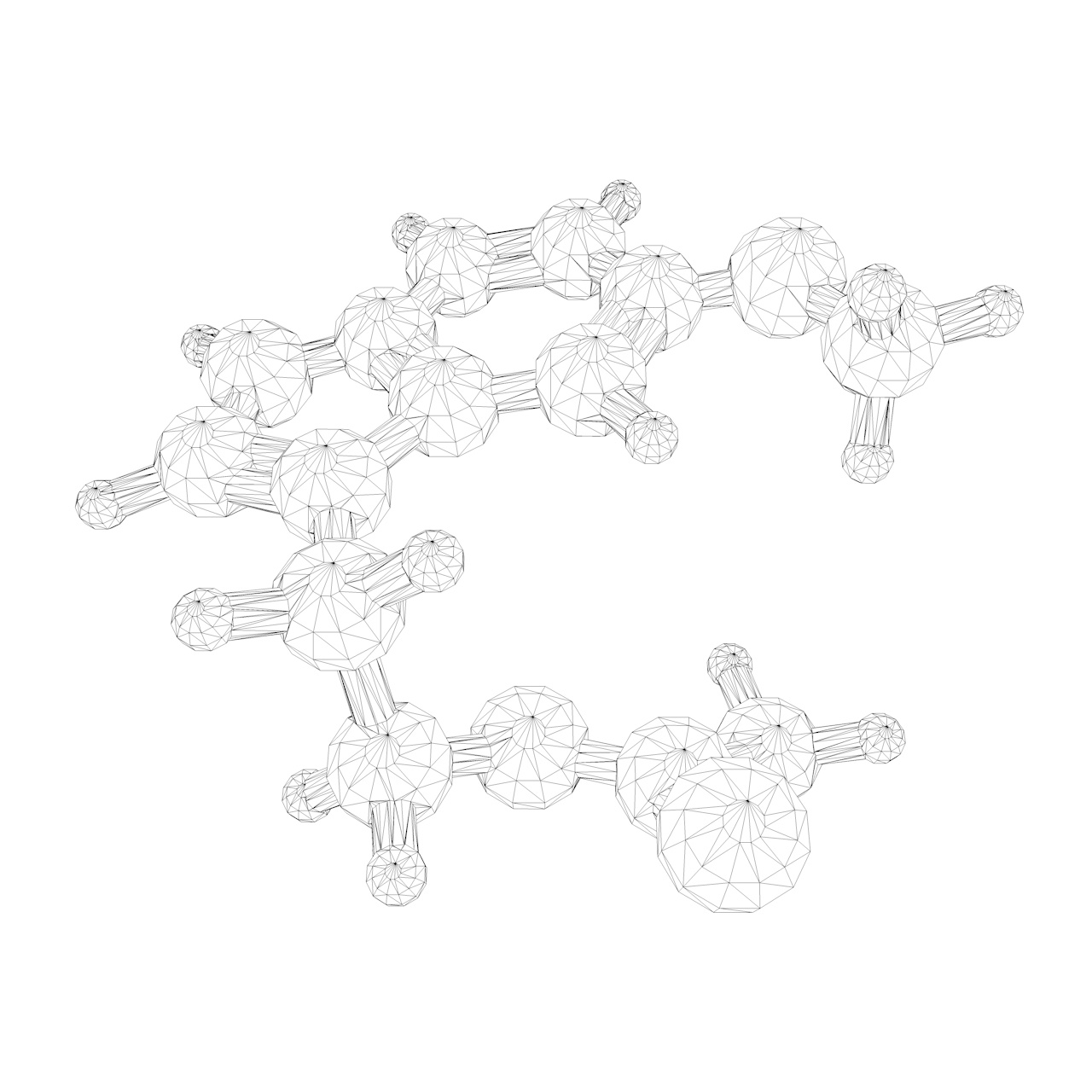 Modelo de impresión en 3d de estructura molecular de melatonina C13H16N2O2