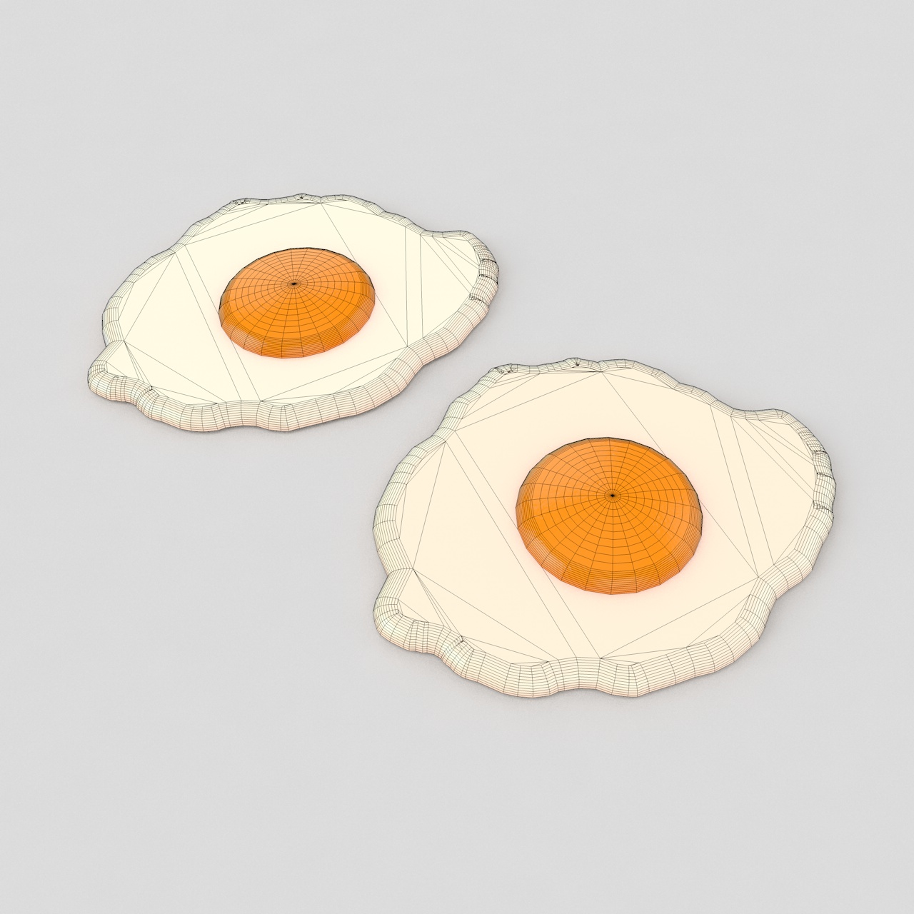 Poached eggs 3d-modell