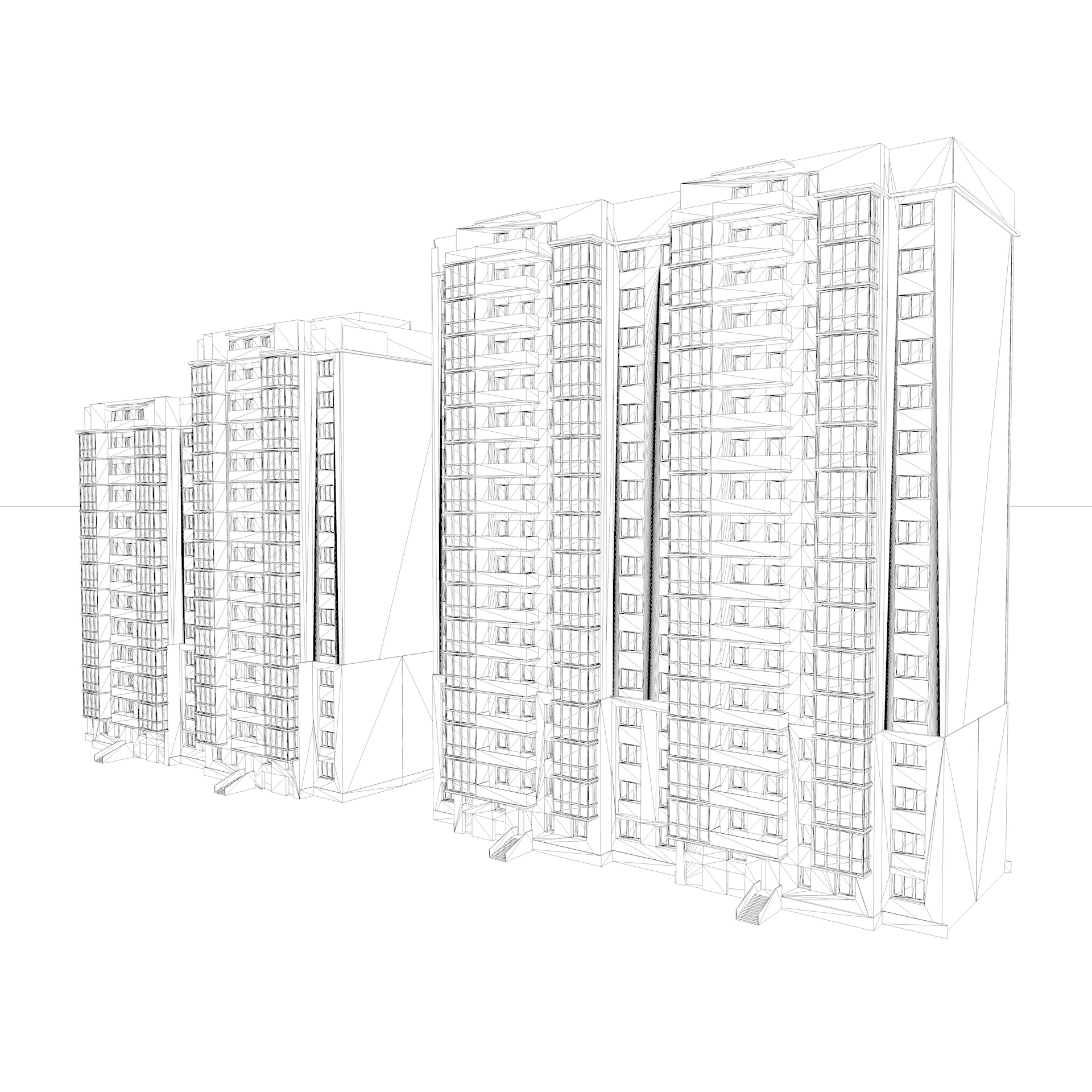 3д модел резиденцијалне зграде