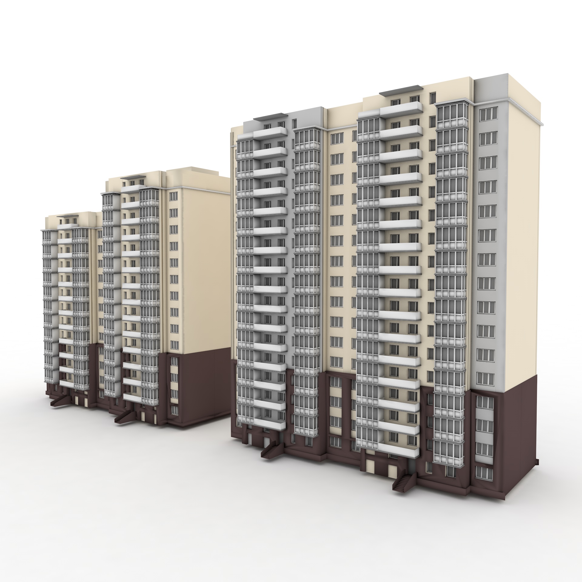 Modello 3d della casa della costruzione della residenza