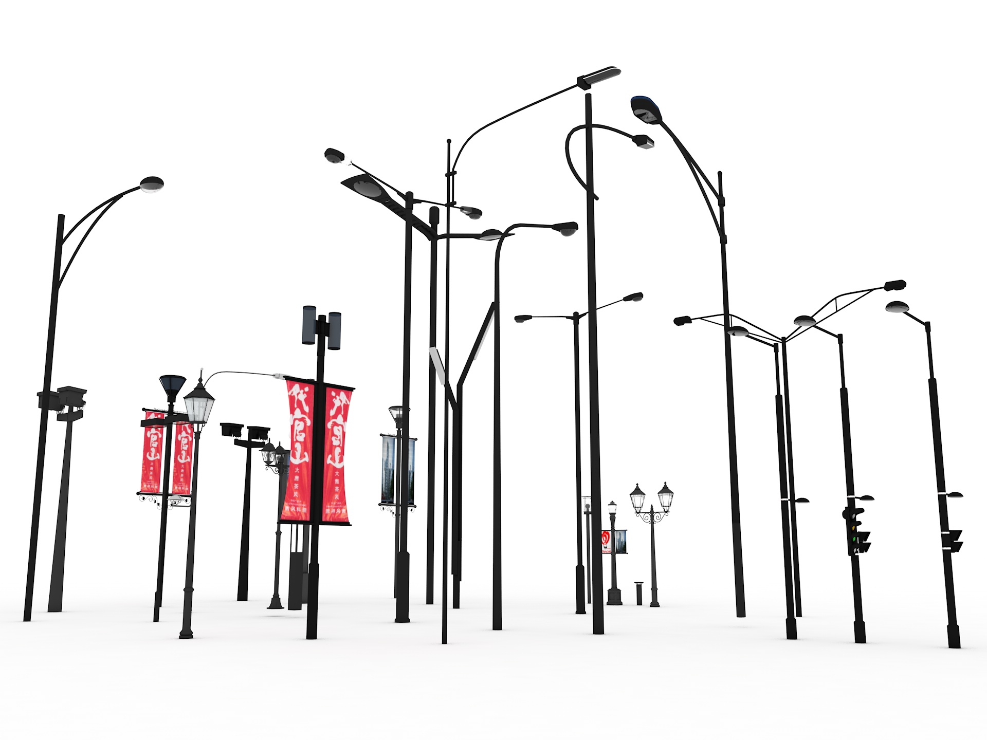 Sokak lambası kiti 3D model