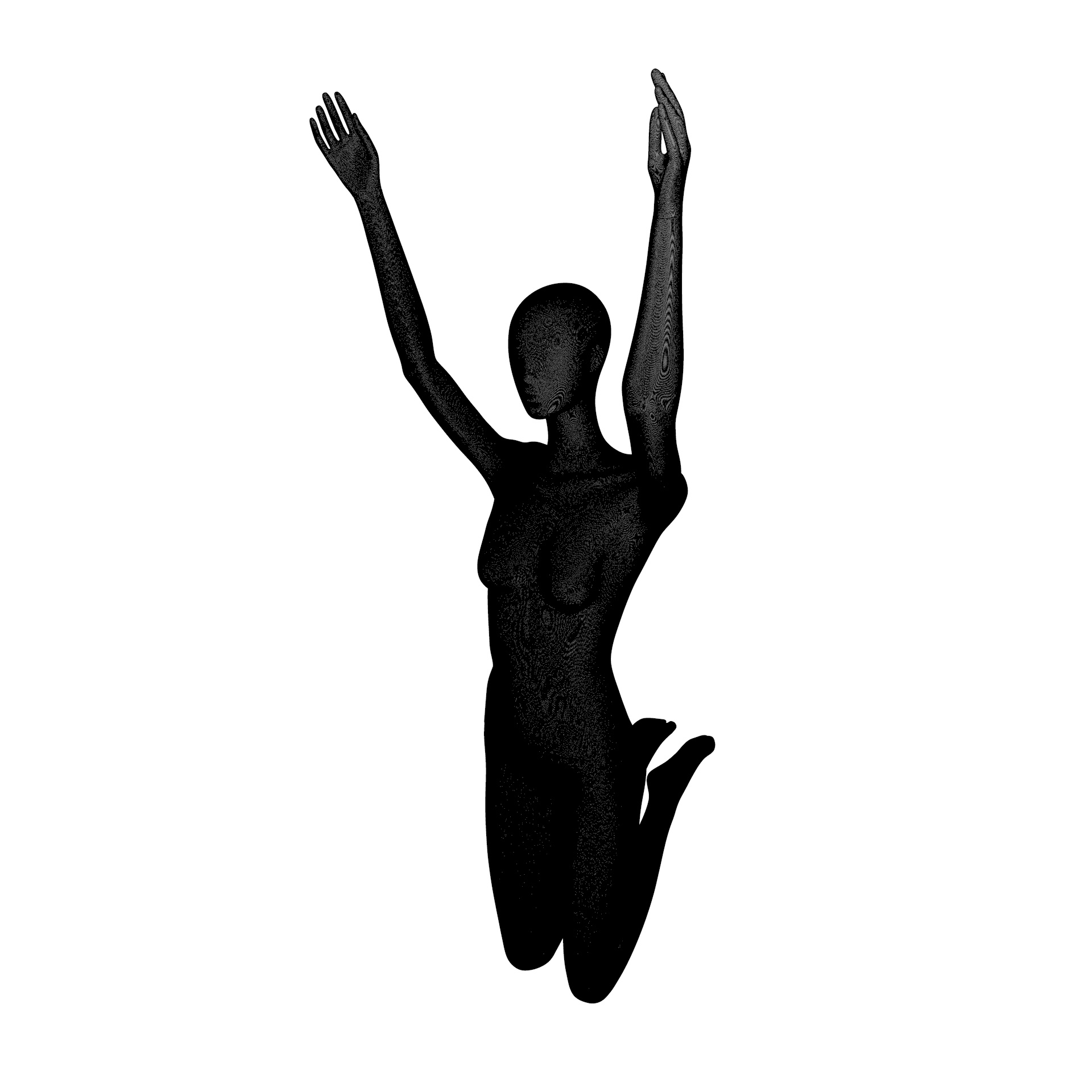 Swinging jente kvinne mannequin 3d print modell