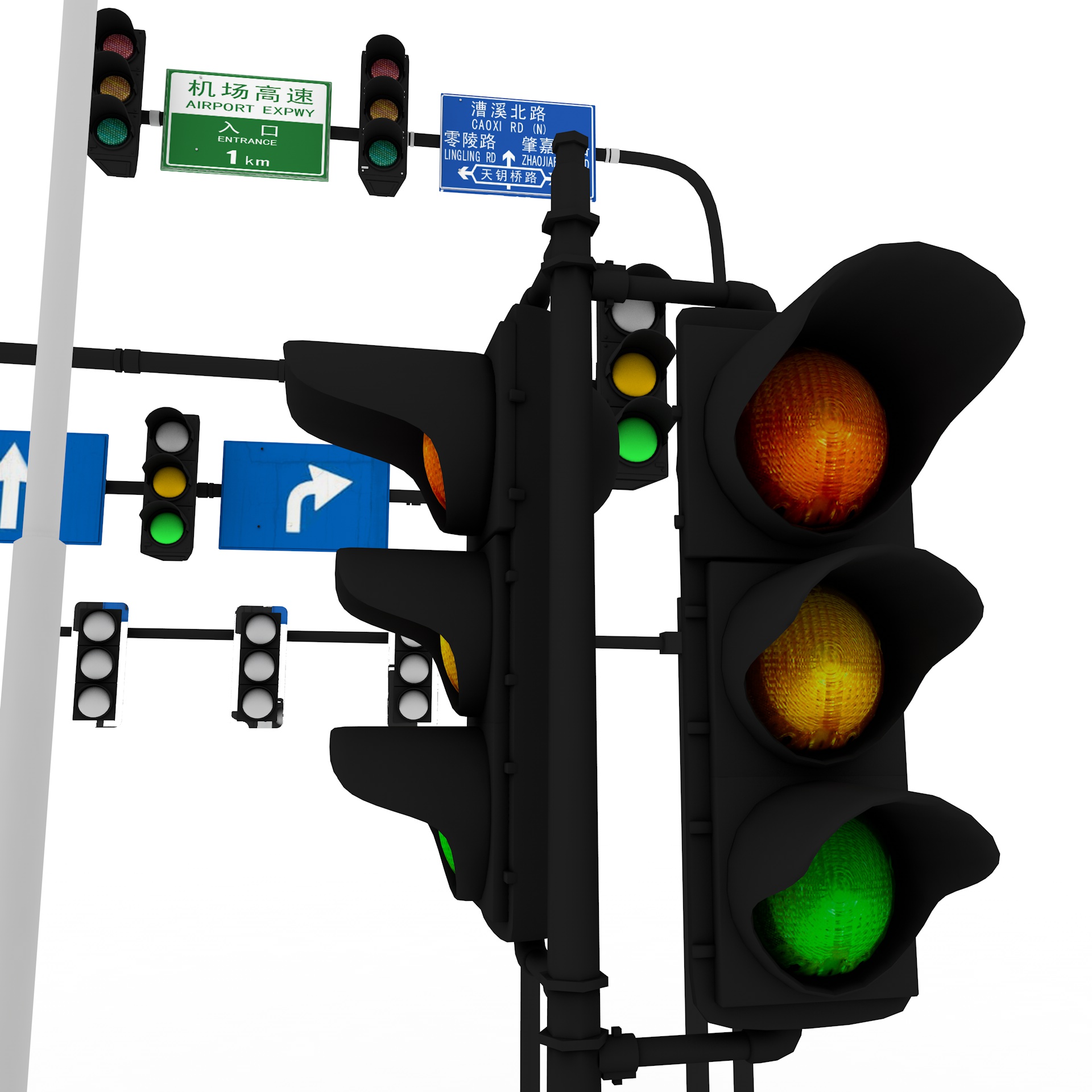 Közlekedési lámpa készlet 3d modell