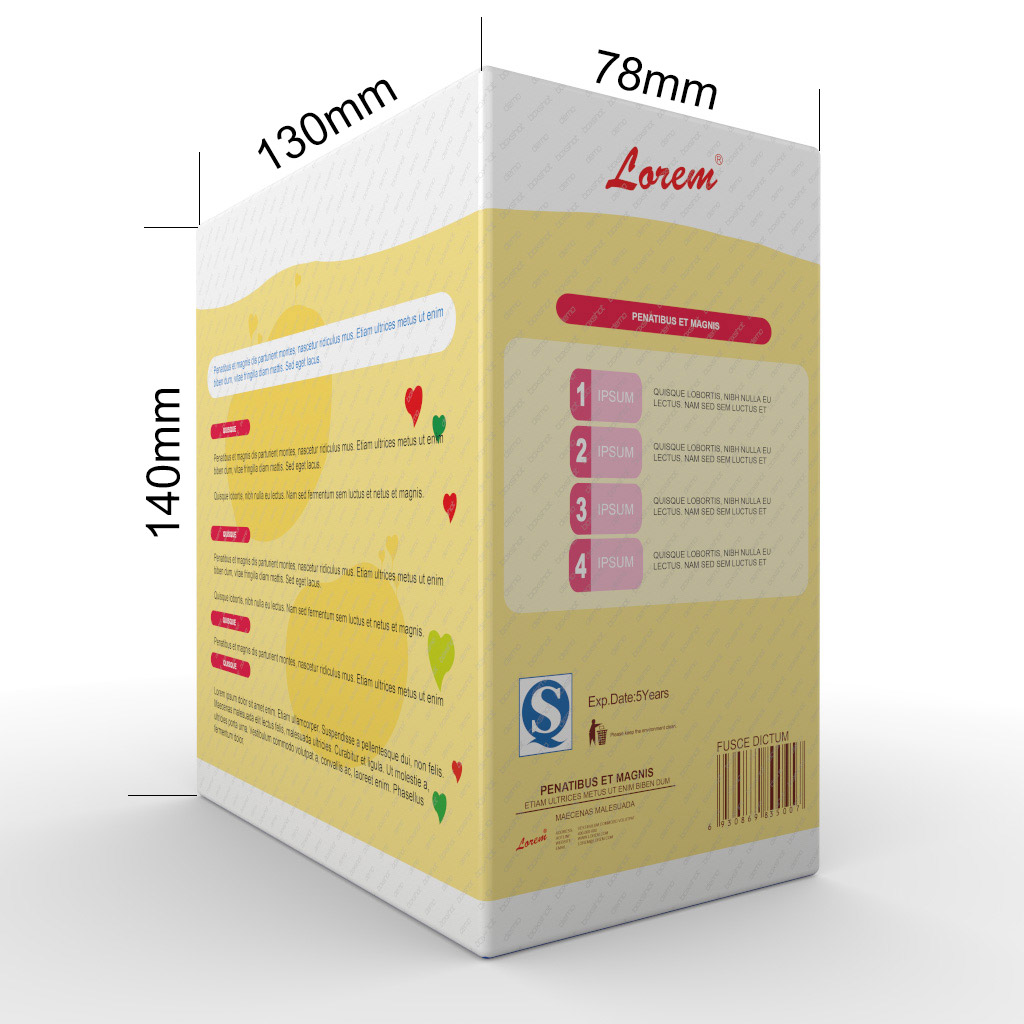 Vector de diseño de paquete de caja de producto de onda amarilla