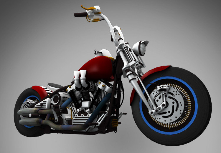 Fantastico modello 3D per moto Harley Davidson
