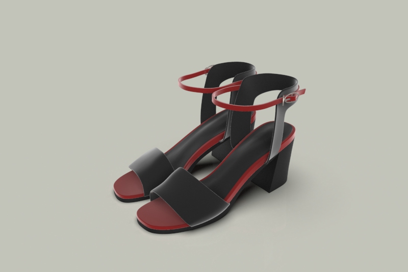 High-heeled sandals industrial design 3D model