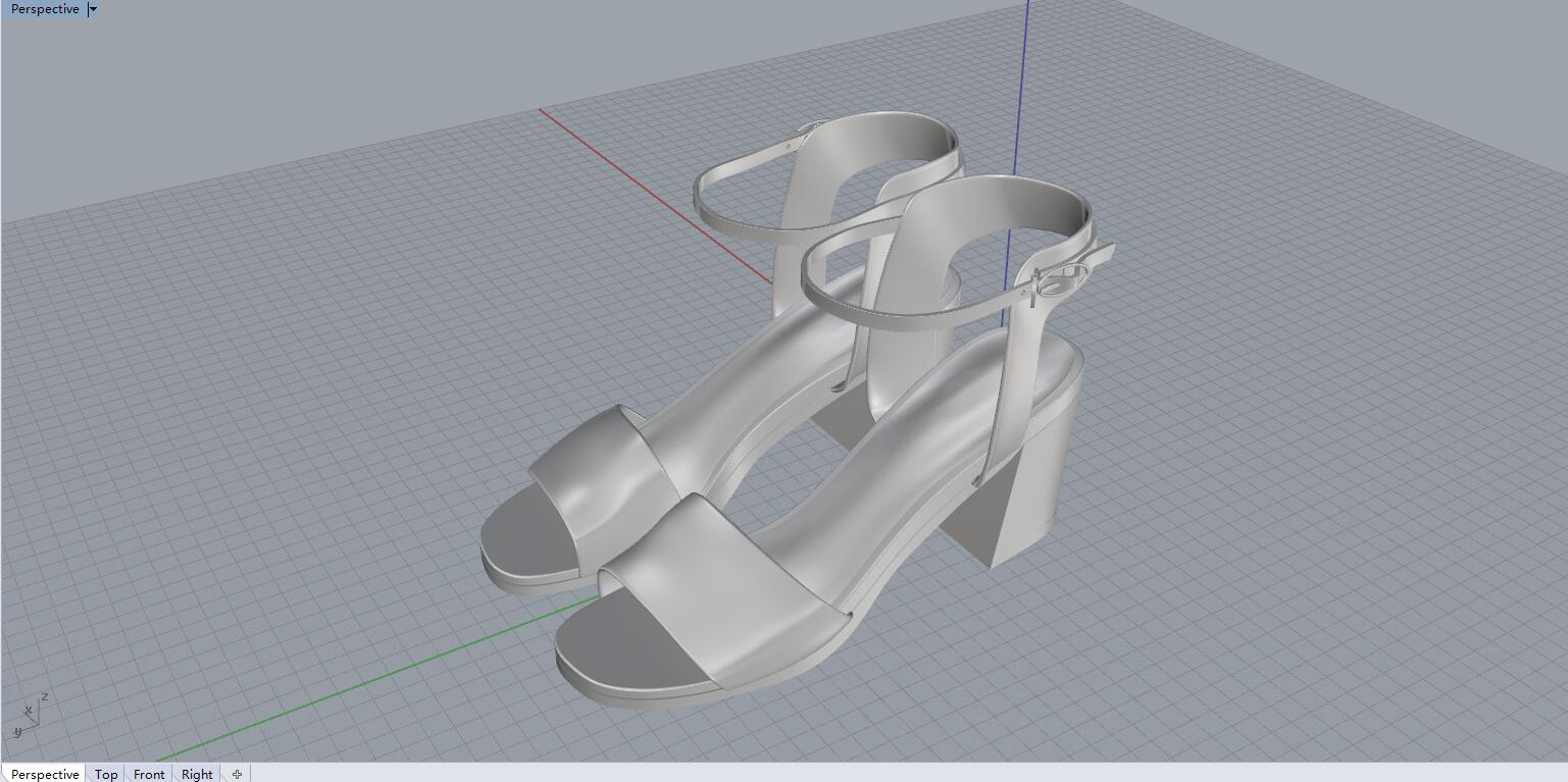 High-heeled sandals industrial design 3D model