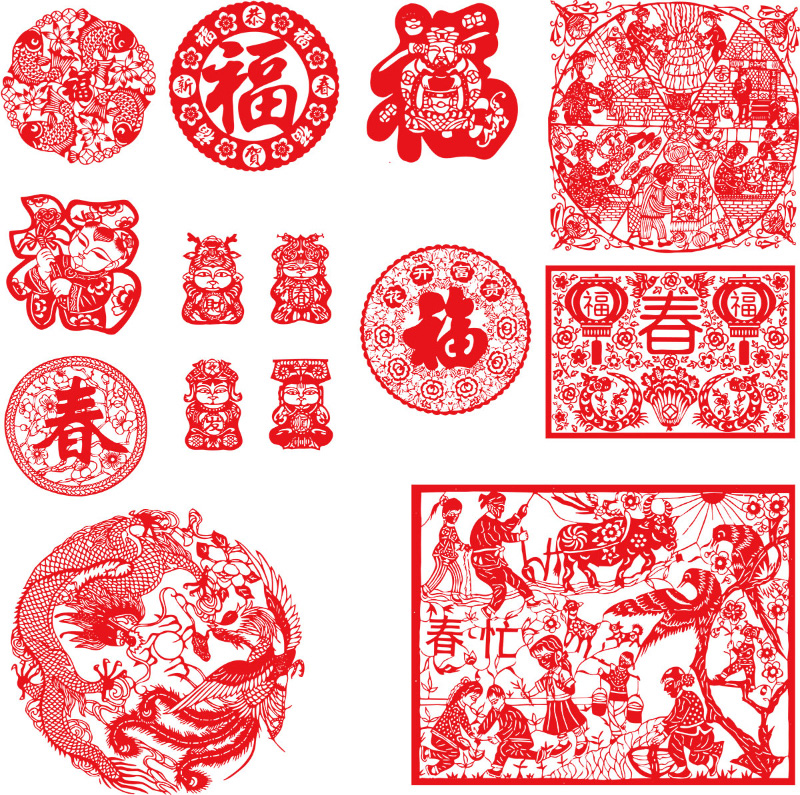 Chinese paper-cutting art Vector