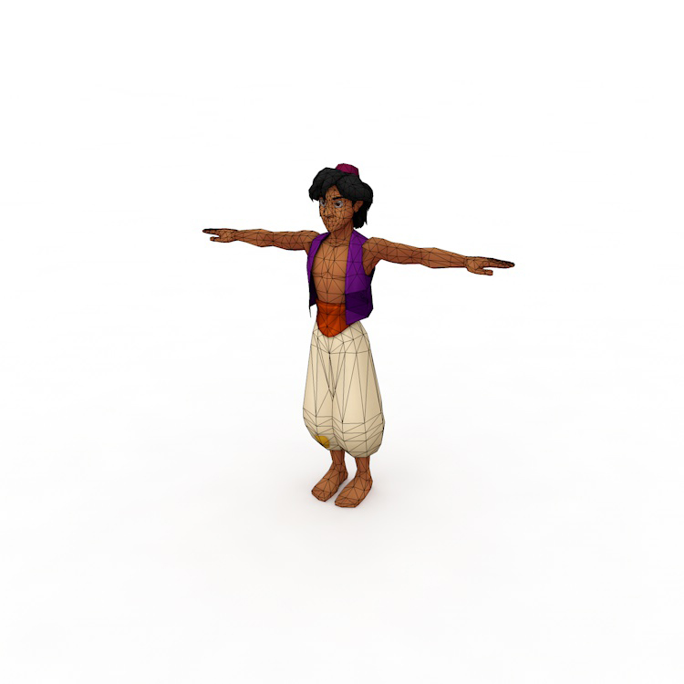 Aladdin Low Poly 3D-Modell