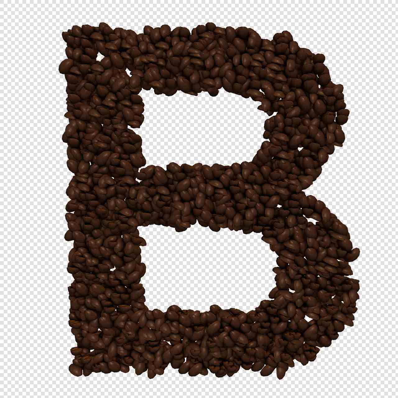 咖啡豆字母透明png