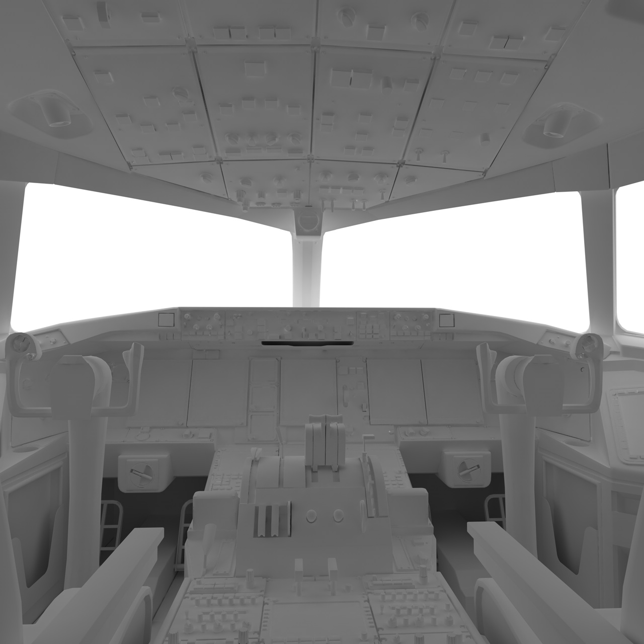 Boeing 777 cockpit 3D modell