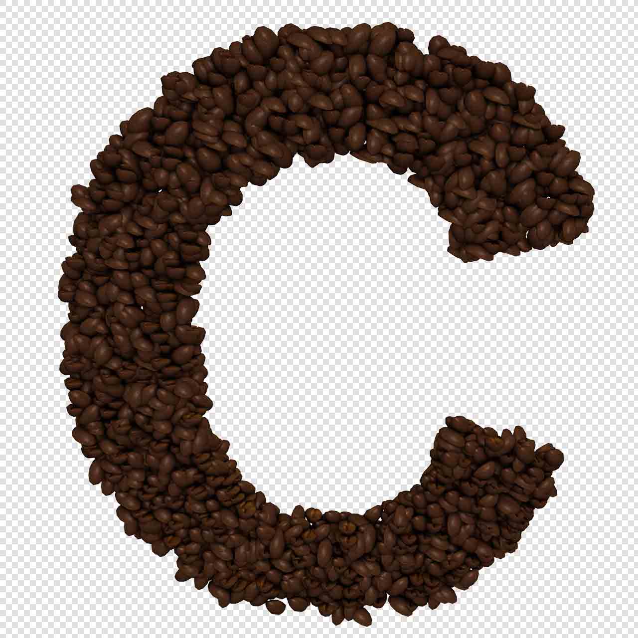 Букви от кафе на зърна букви прозрачен png