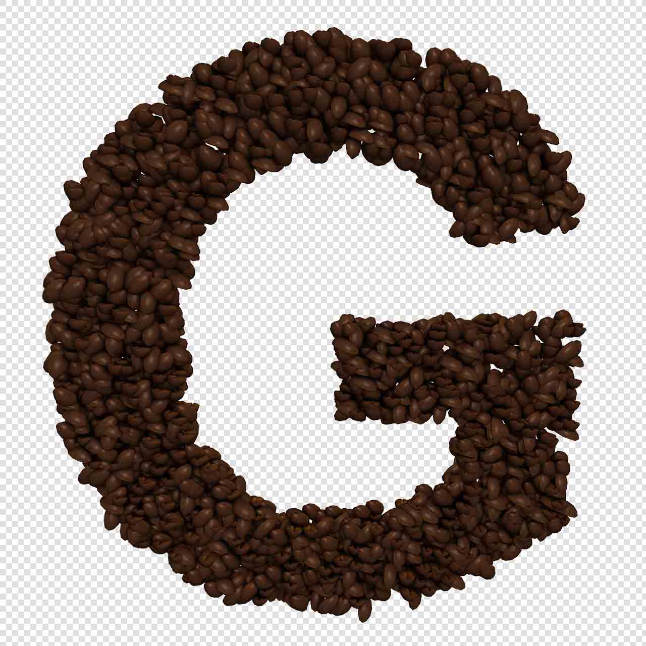 Kaffebønne alfabet bokstaver gjennomsiktig png