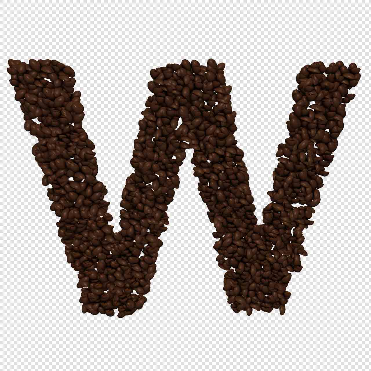 Kávébab ábécé betűk átlátszó png