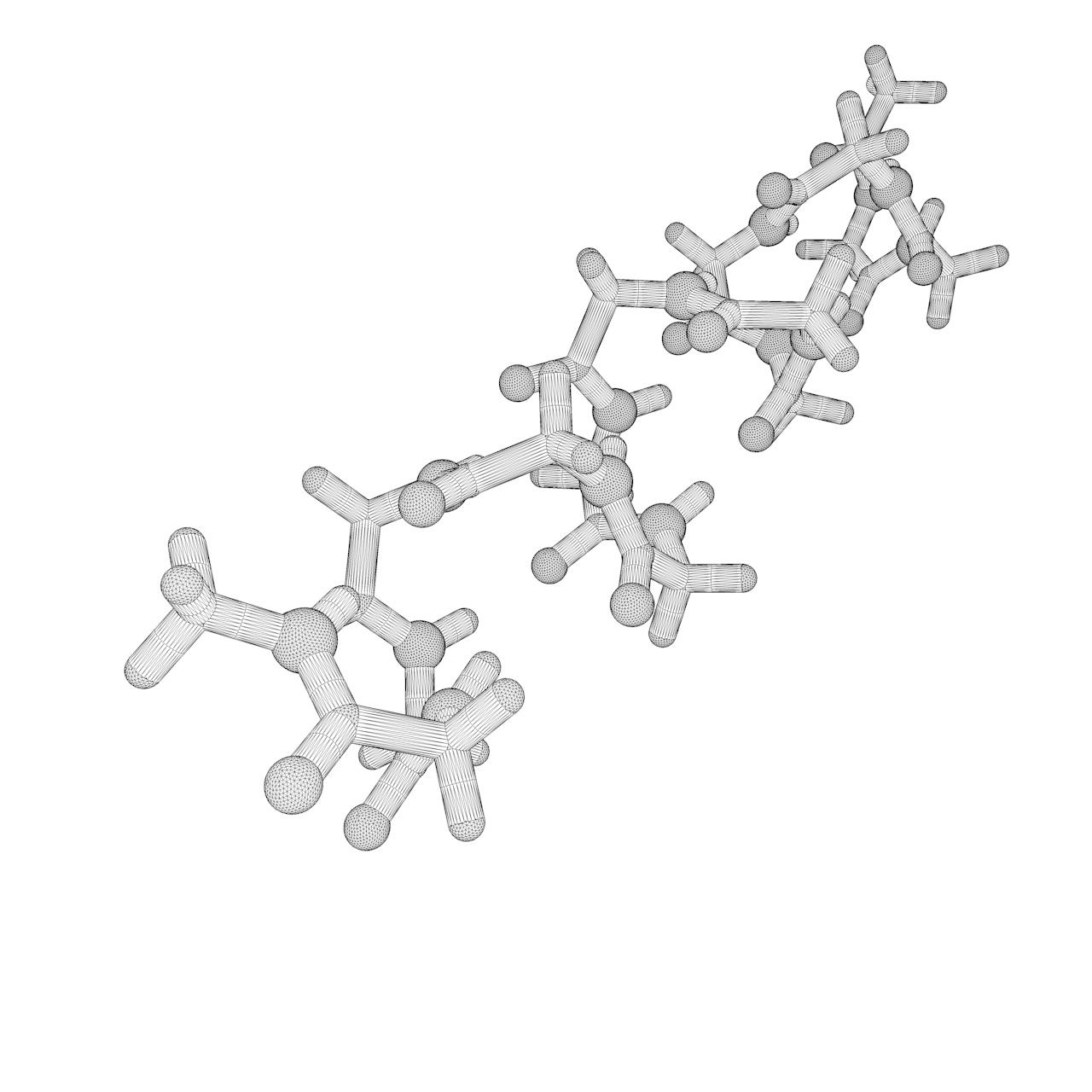 阿尔法螺旋聚甘氨酸3D打印模型