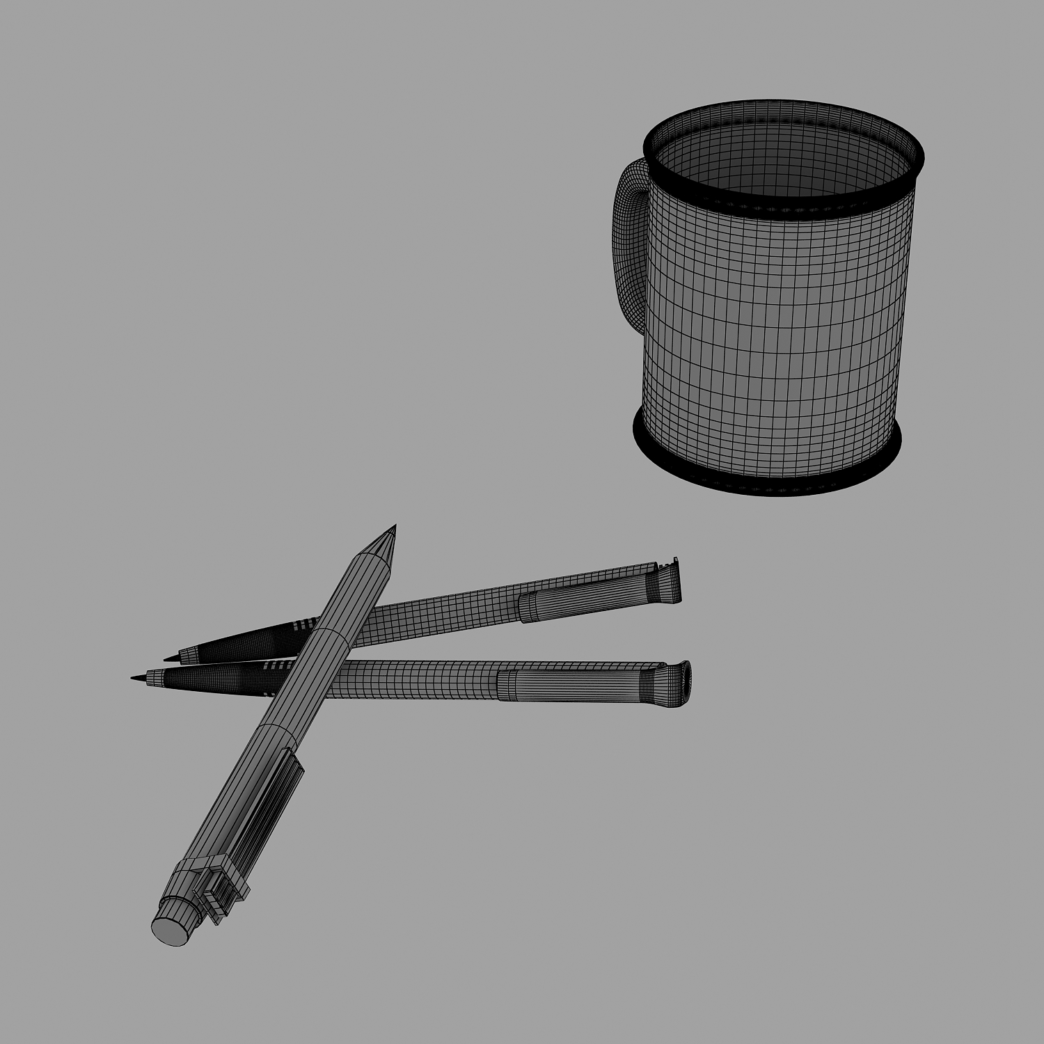 Cup Pencil 3D Model Mockup