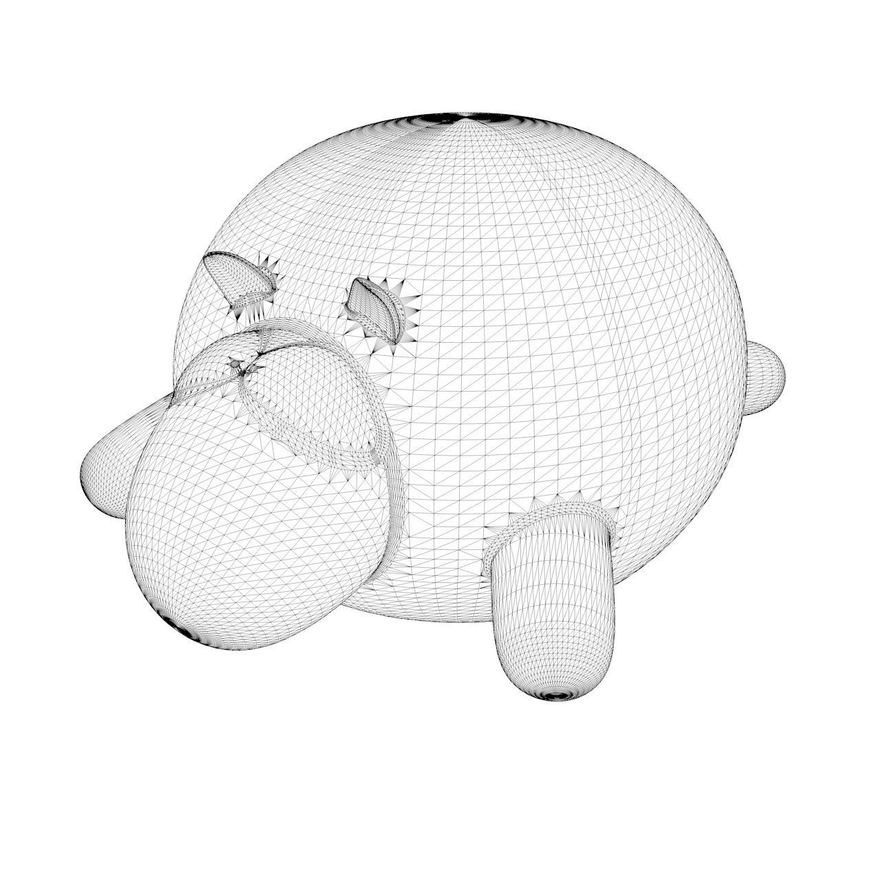 Modelo de impressão 3d inflável de ovelhas fofas