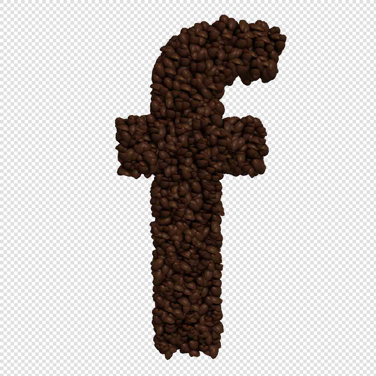 咖啡豆字母透明png