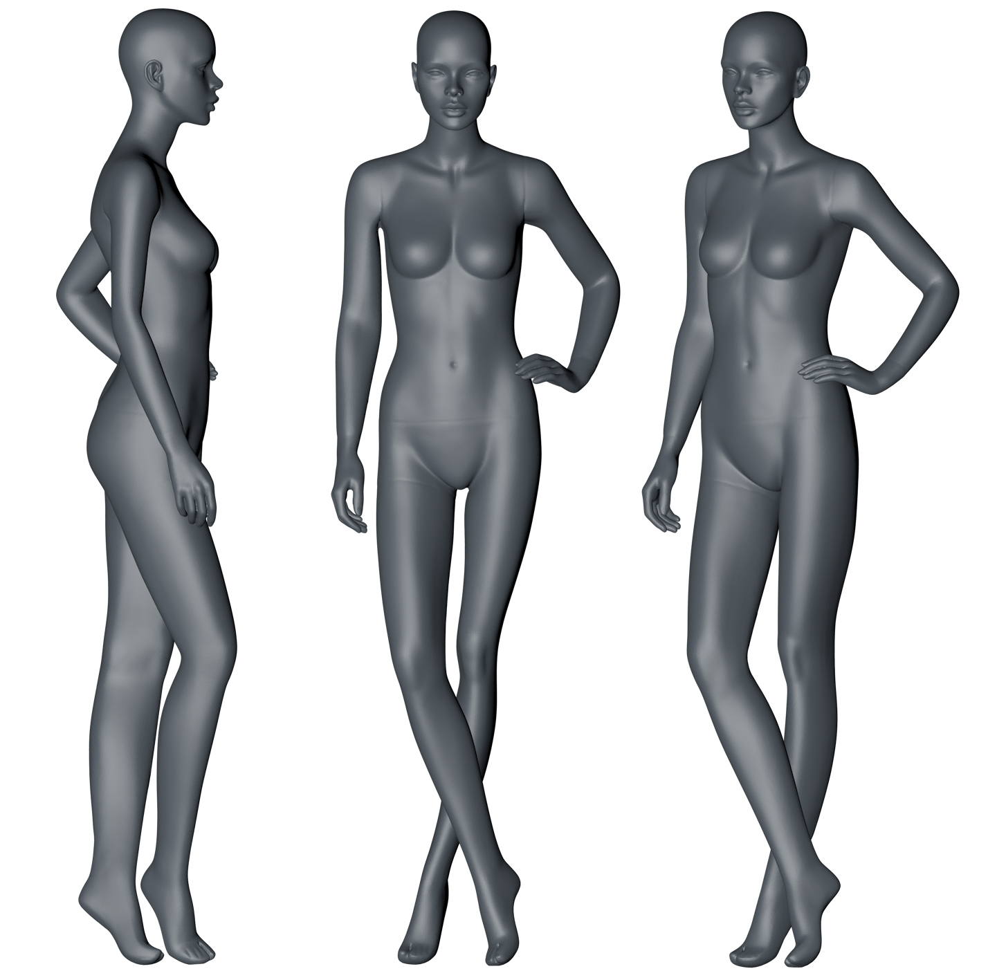 Female Mannequin left hand on hips 3d printing model