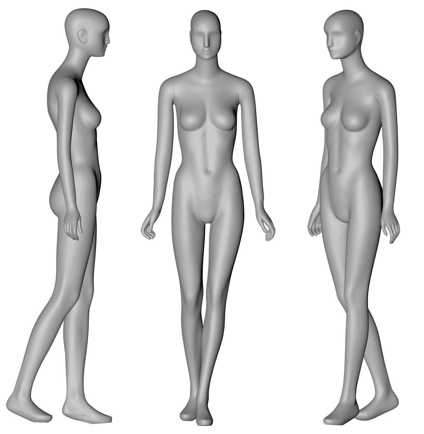 Manequim feminino mãos levemente modelo de impressão 3d