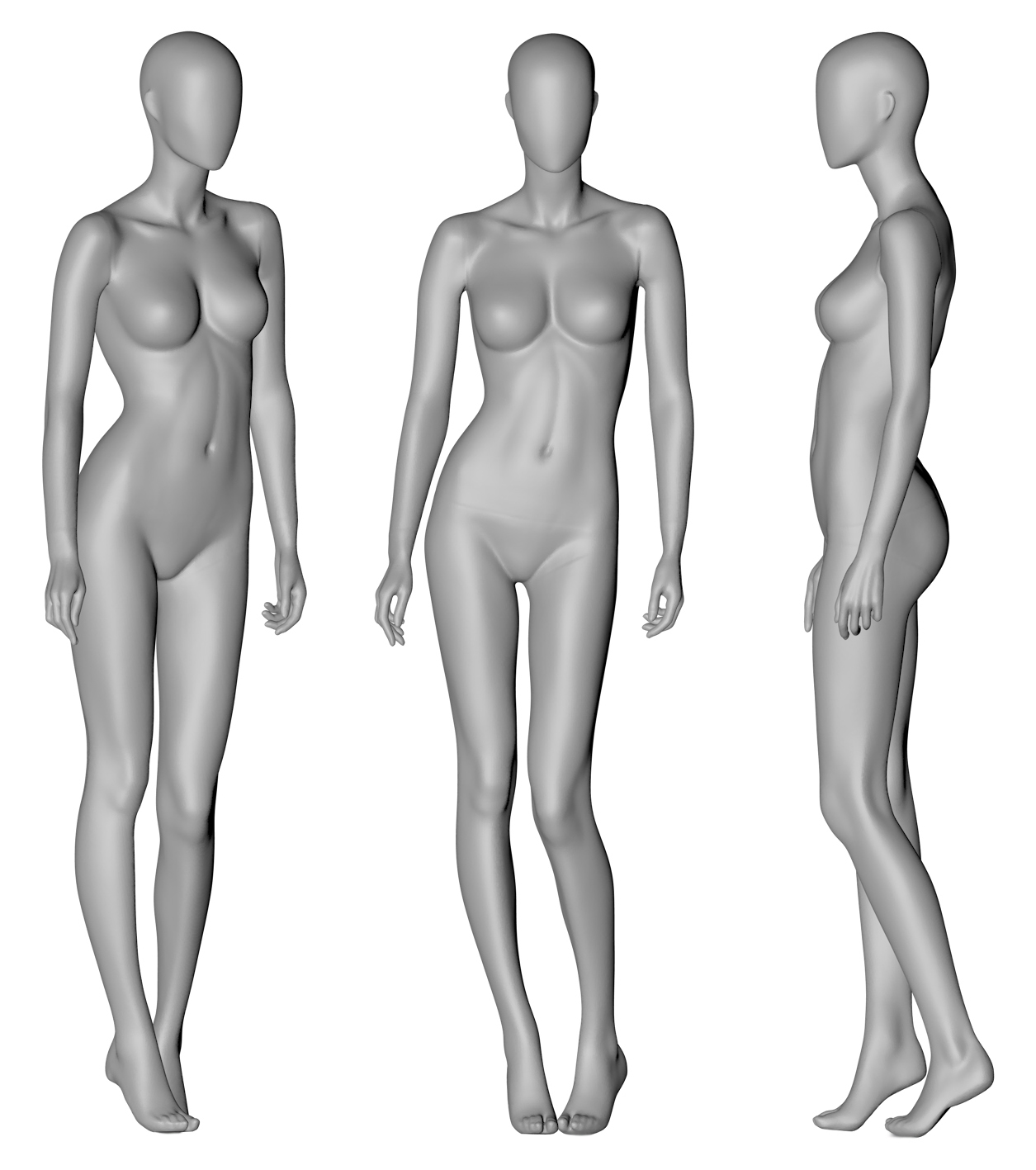 Manequim feminino na ponta dos pés modelo de impressão 3d