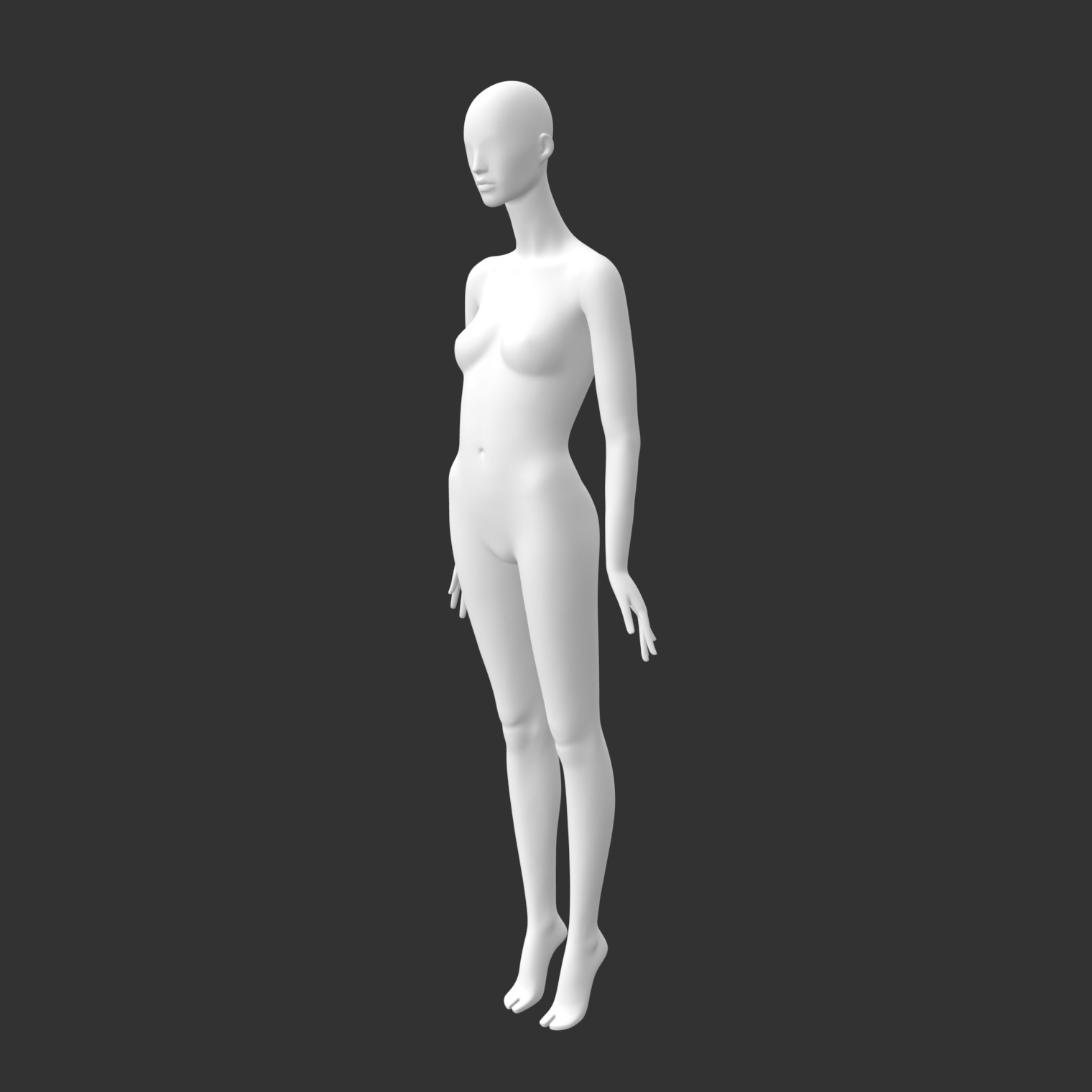 Female mannequin 3d printing model of abstract stand of high heeled shoes tiptoe