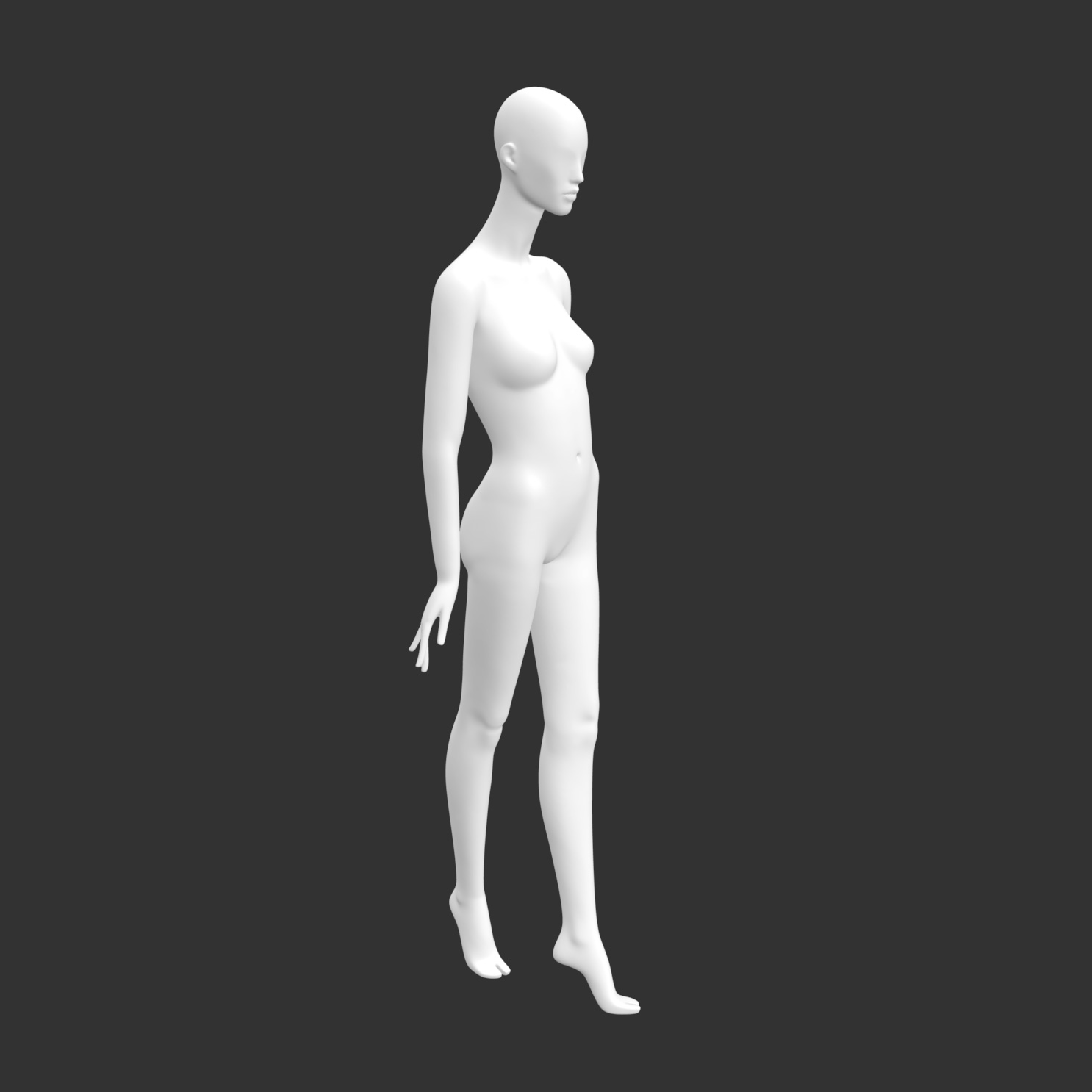 ハイヒールの散歩の女性マネキン3Dプリントモデル