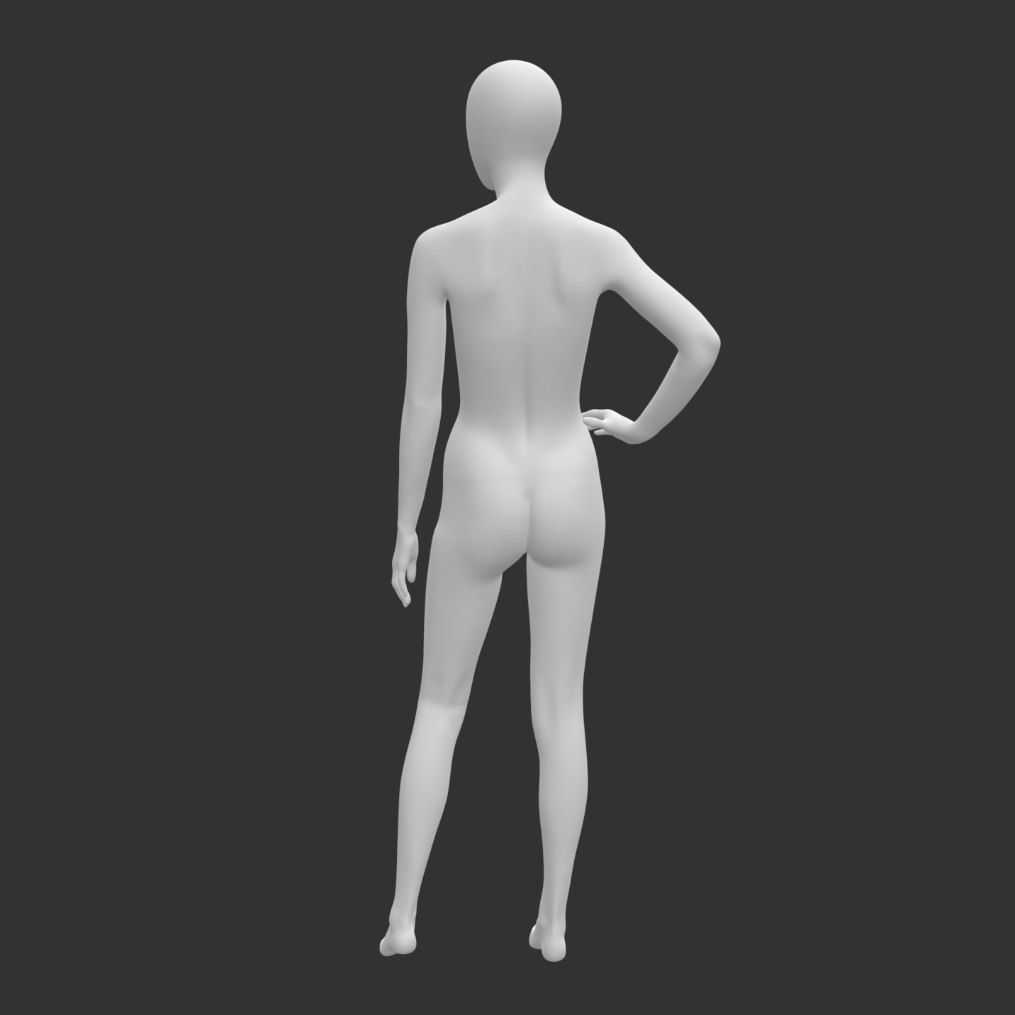 Female mannequin stand akimbo wide 3d printing model