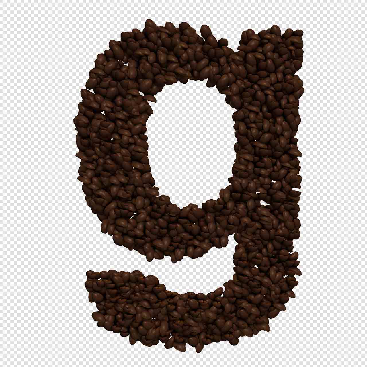 Kaffebønne alfabet bokstaver gjennomsiktig png