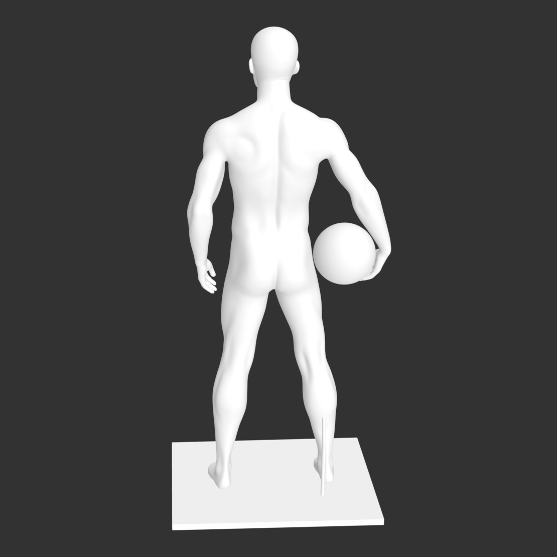 Манекенски спорт који држи кошаркашки 3Д модел штампе