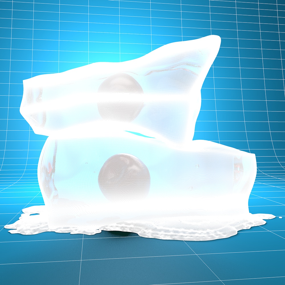 Ice Cube  Cherry 3d model Material
