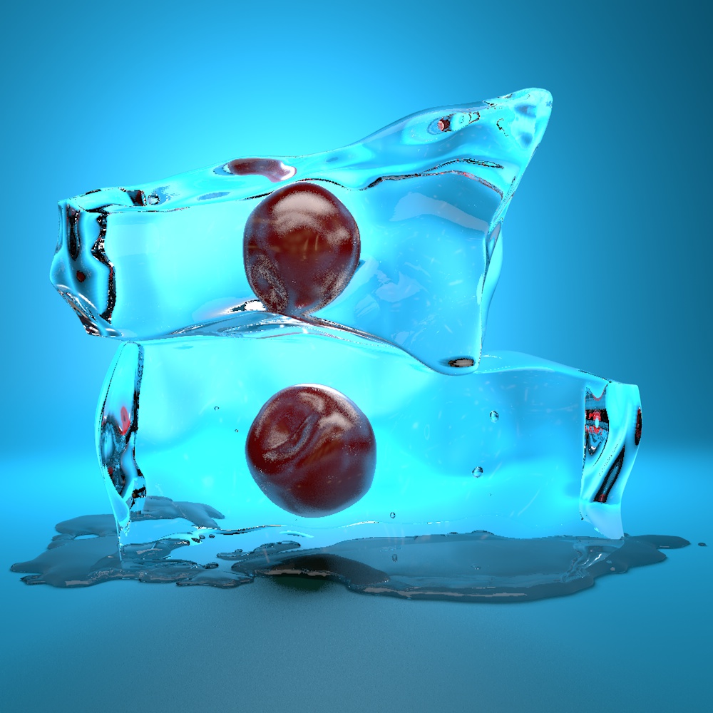 Ice Cube  Cherry 3d model Material