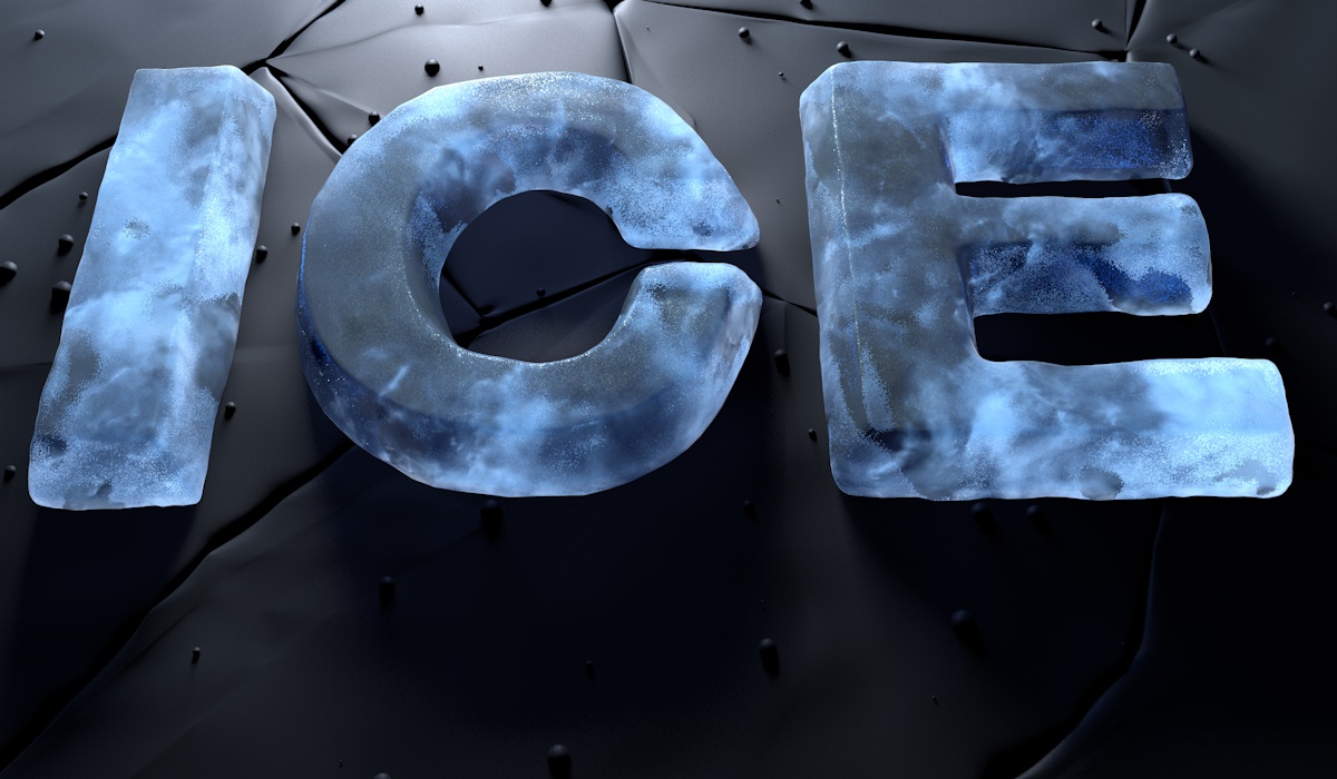 Ice text style 3D model