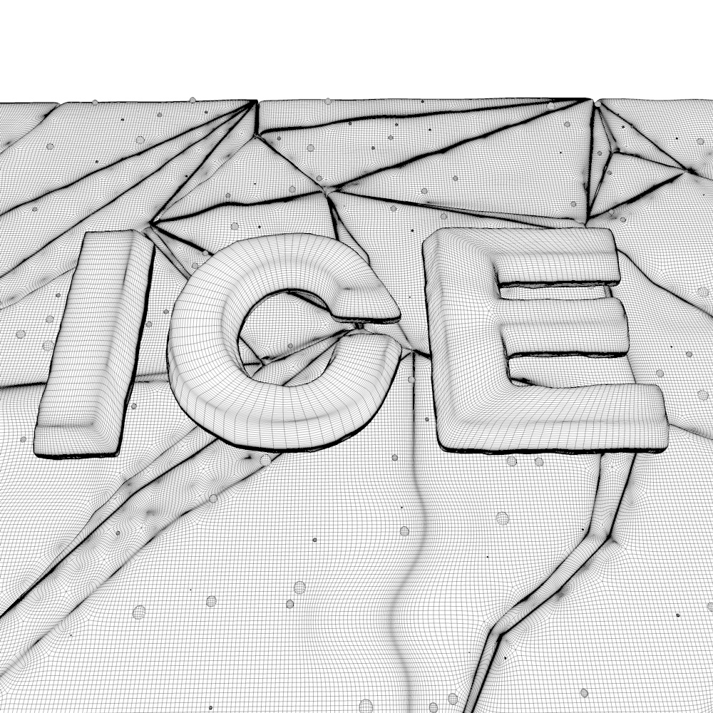 Ice text style 3D model