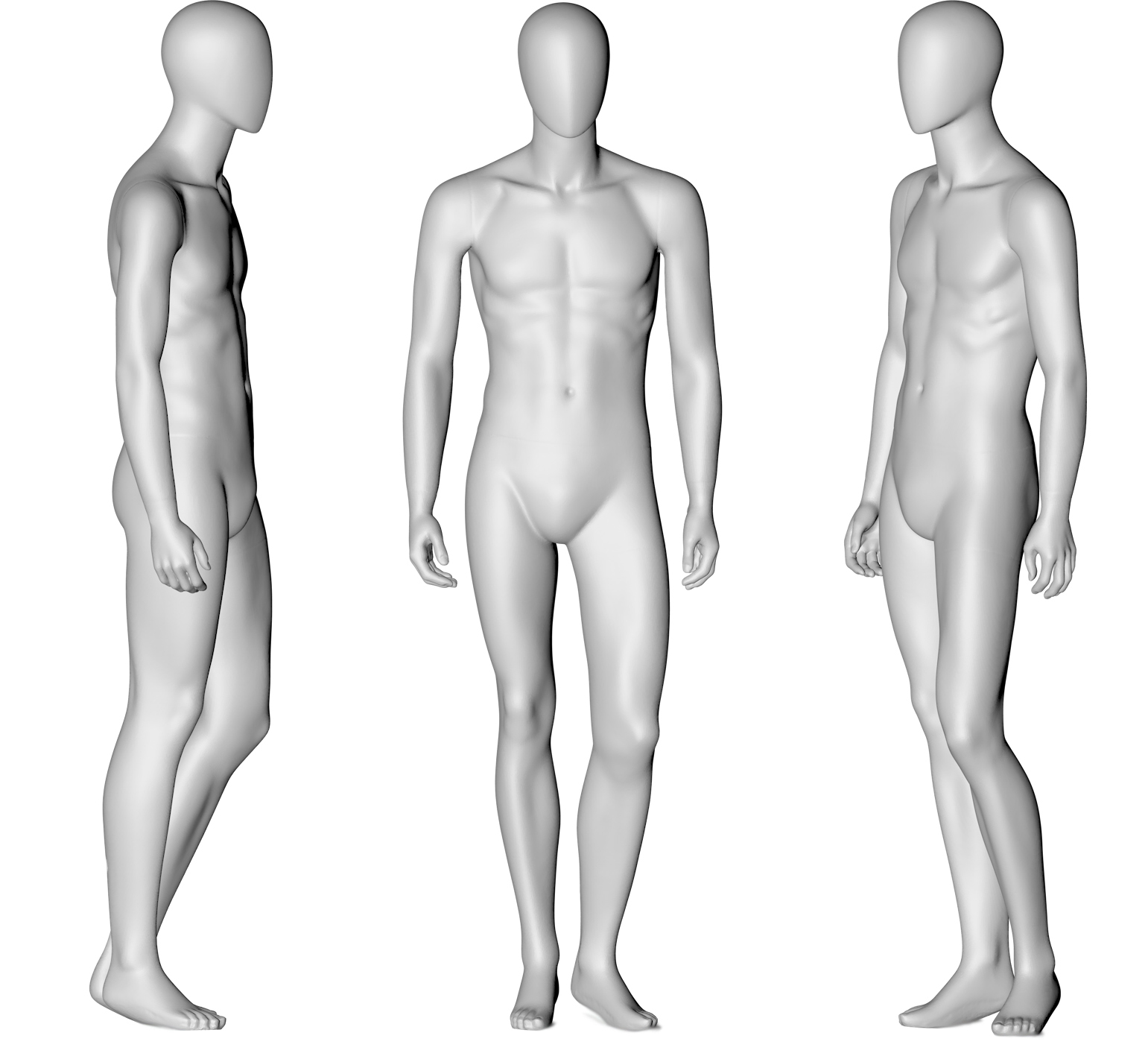 Muscle male mannequin no face 3d printing model