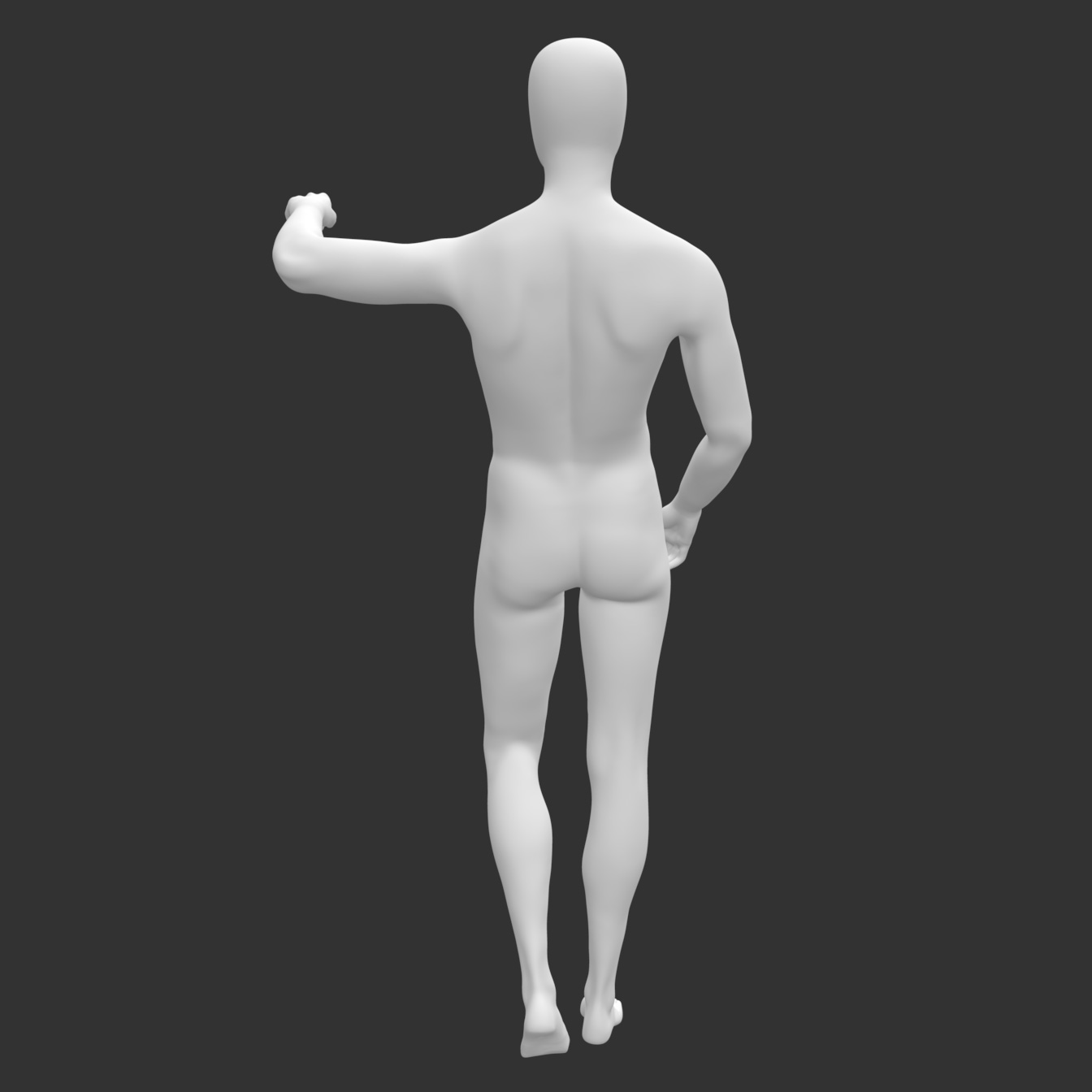 Maniquí masculino deportivo con brazo muscular en el hombro modelo de impresión en 3d