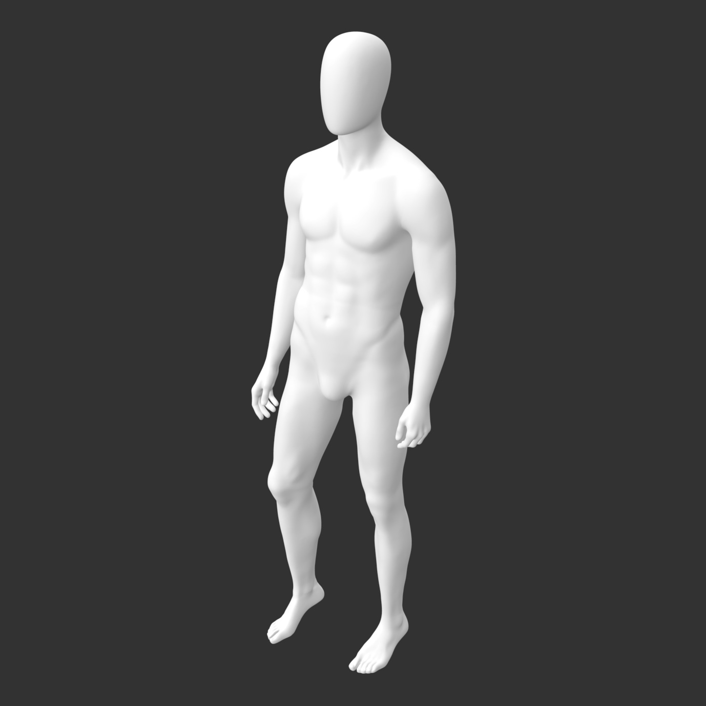 Male Mannequin sports muscle standing 3d print model