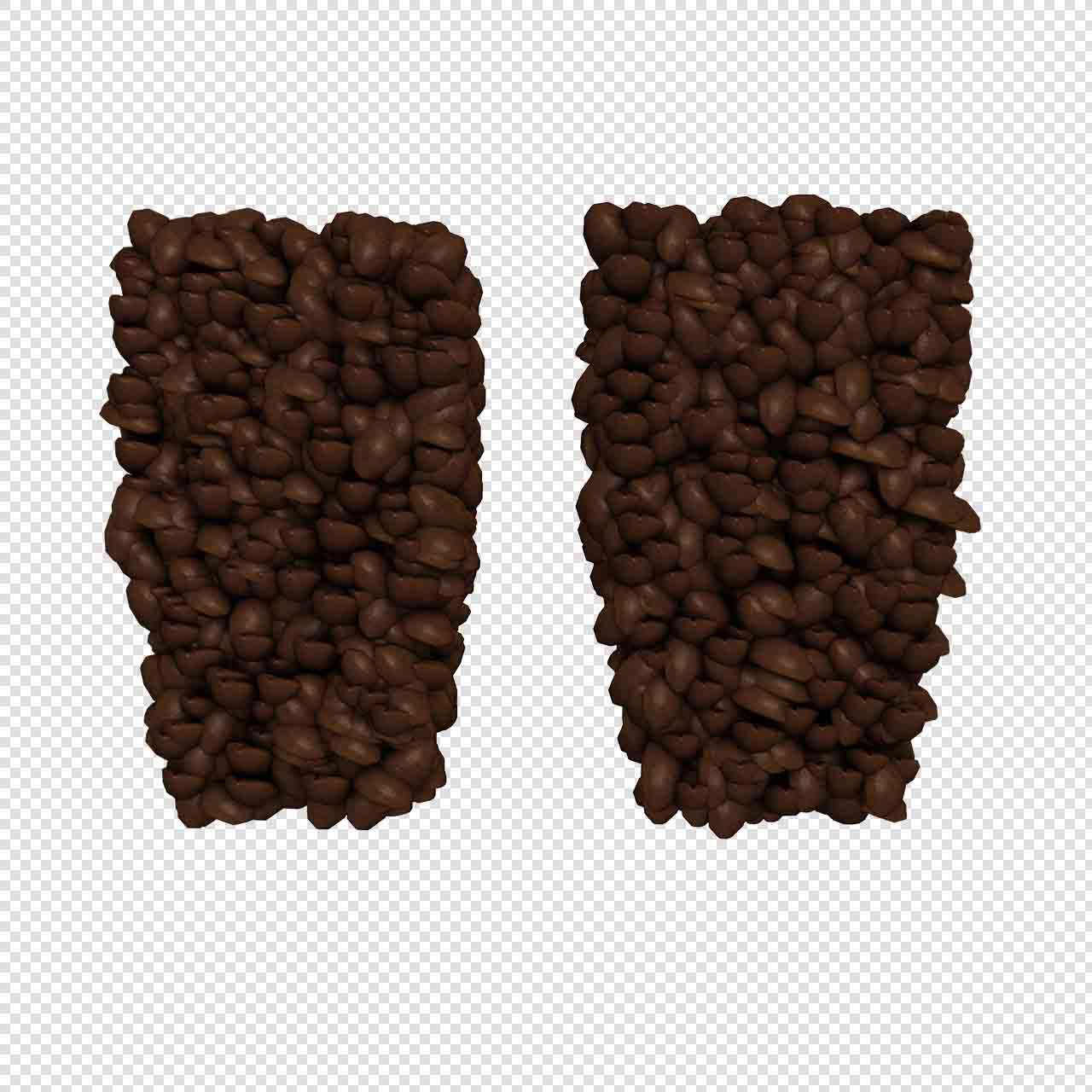 Png di lettere dell'alfabeto del chicco di caffè trasparente