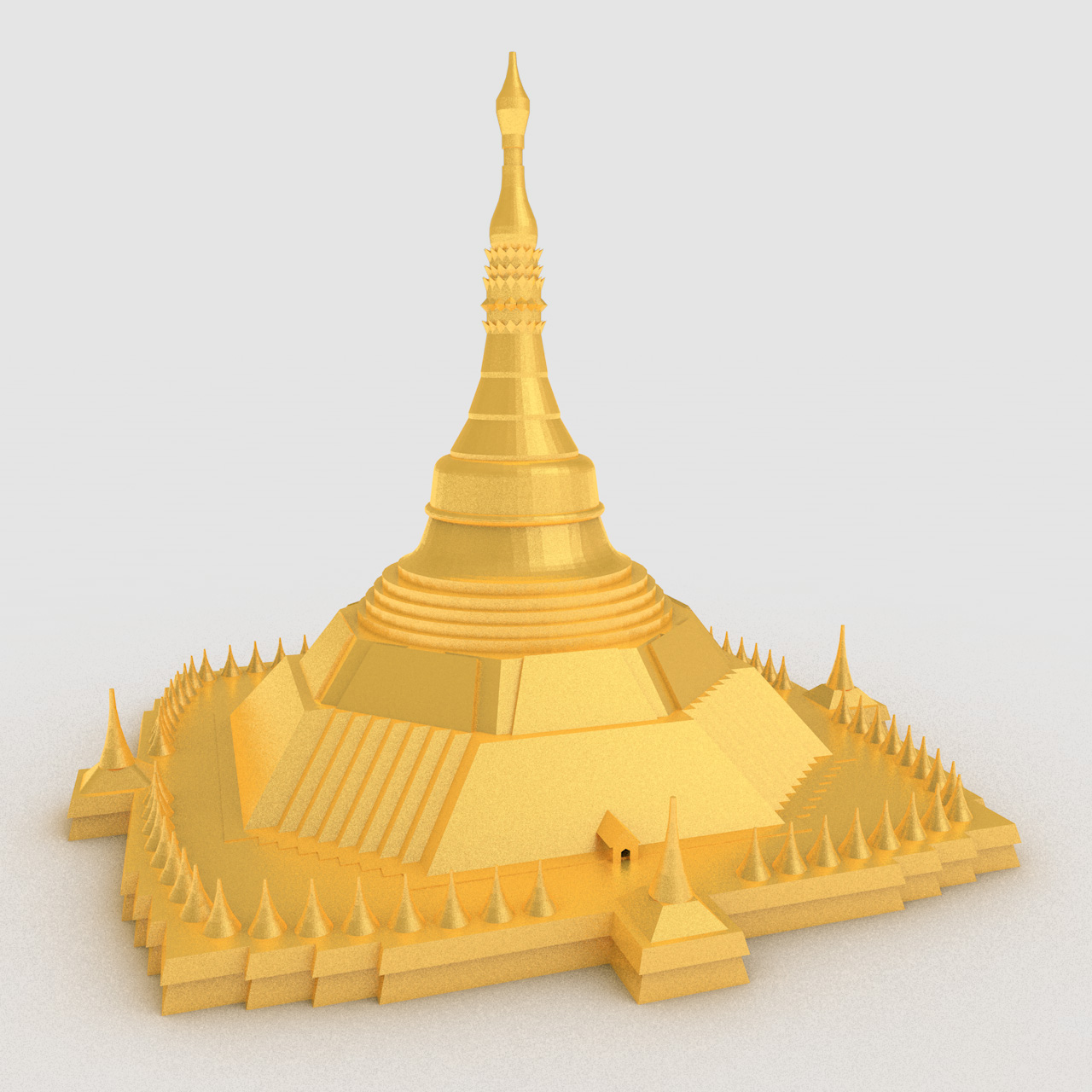 Shwedagon Pagoda 3d print model