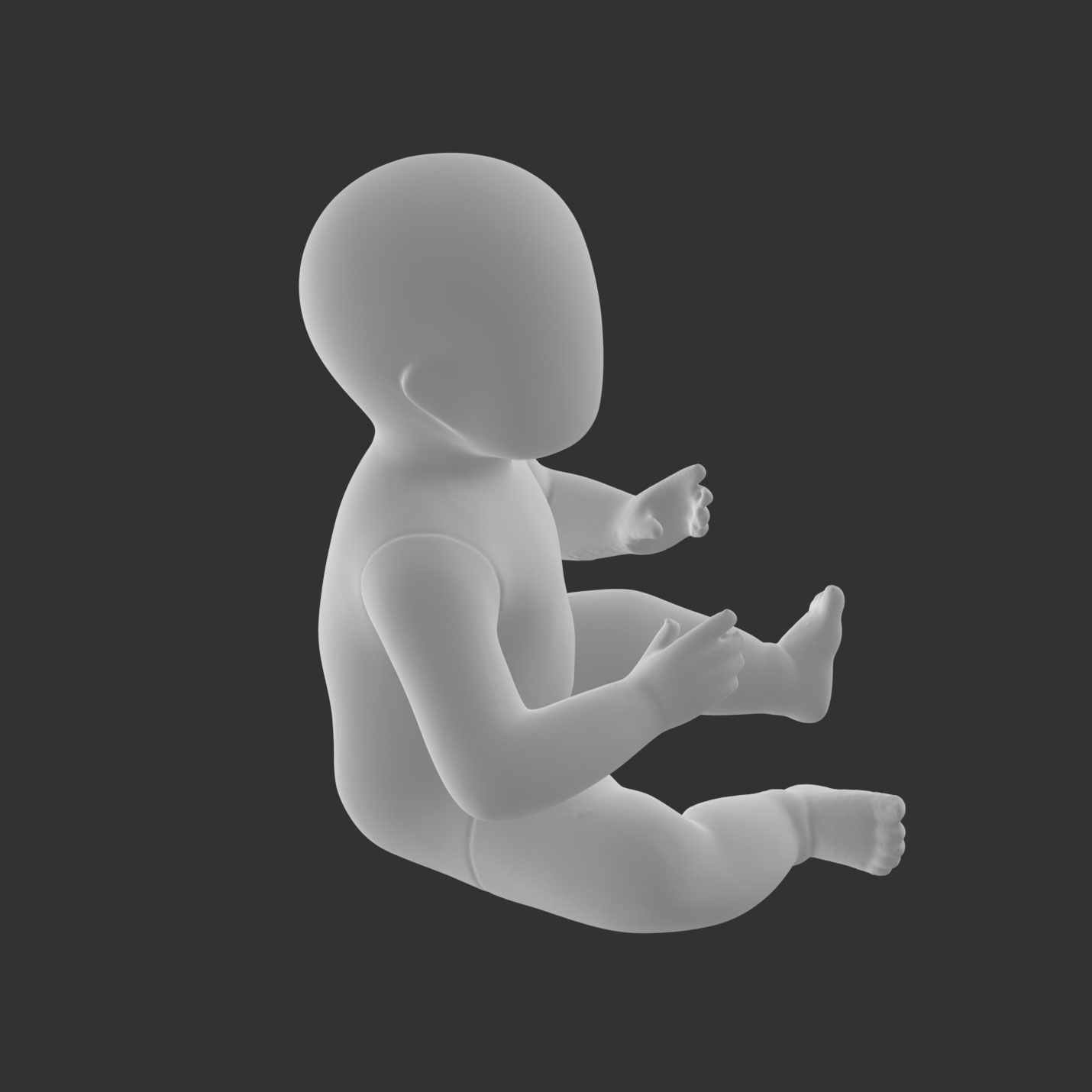 Sitzendes Druckmodell des Babys 3d