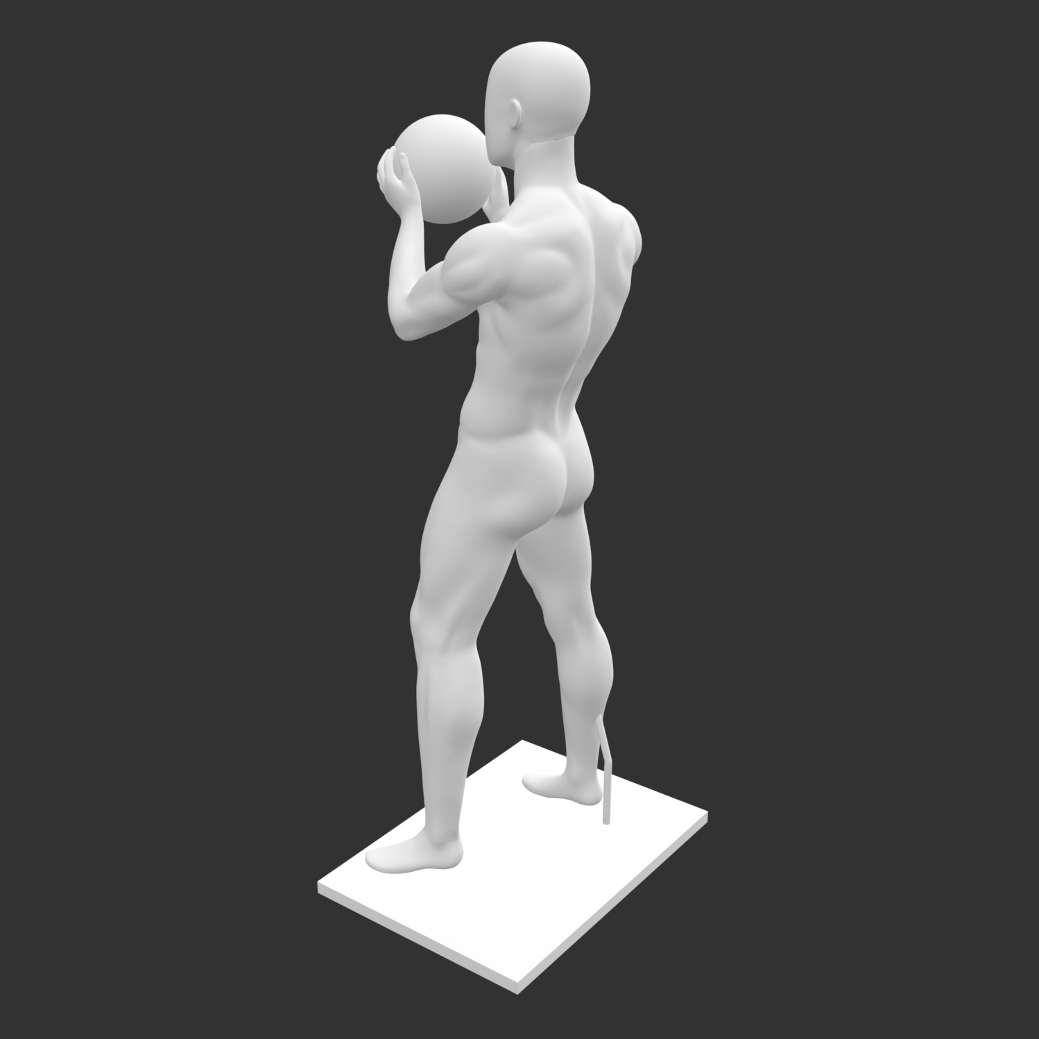 Manekýn drží basketbal sportovní 3d tiskový model